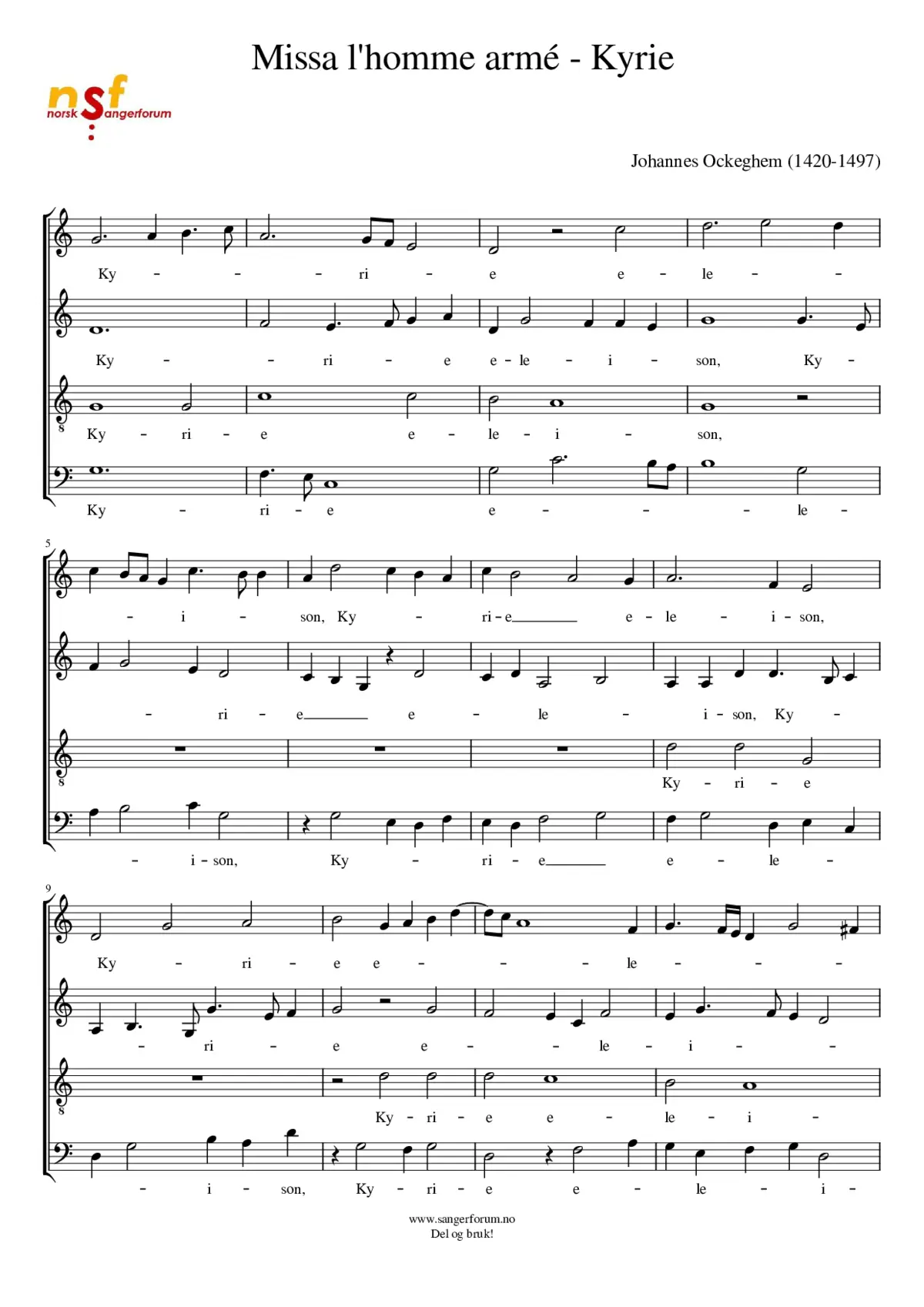 Missa Lhomme armé - Page 1