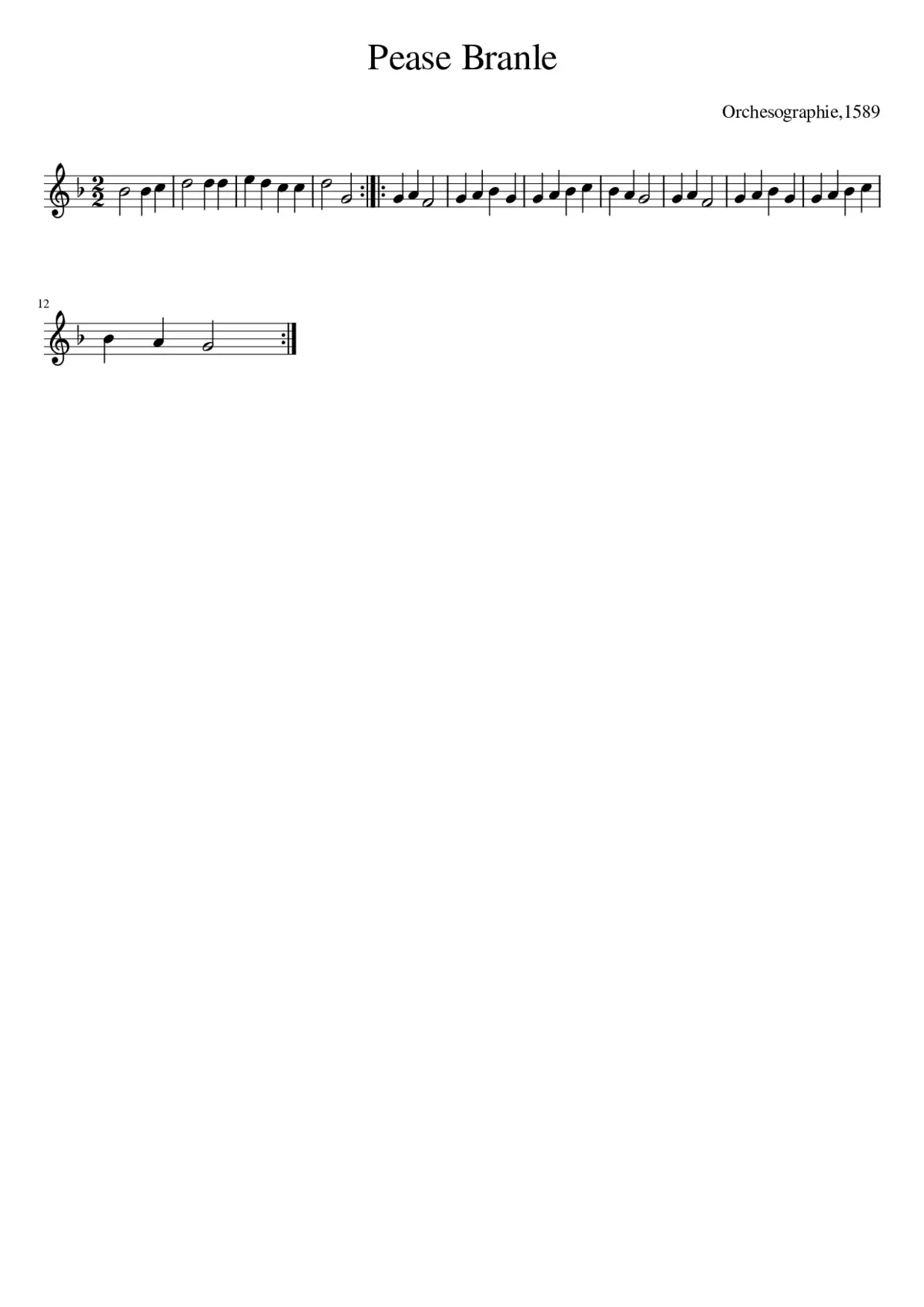 Pease Branle - Page 1