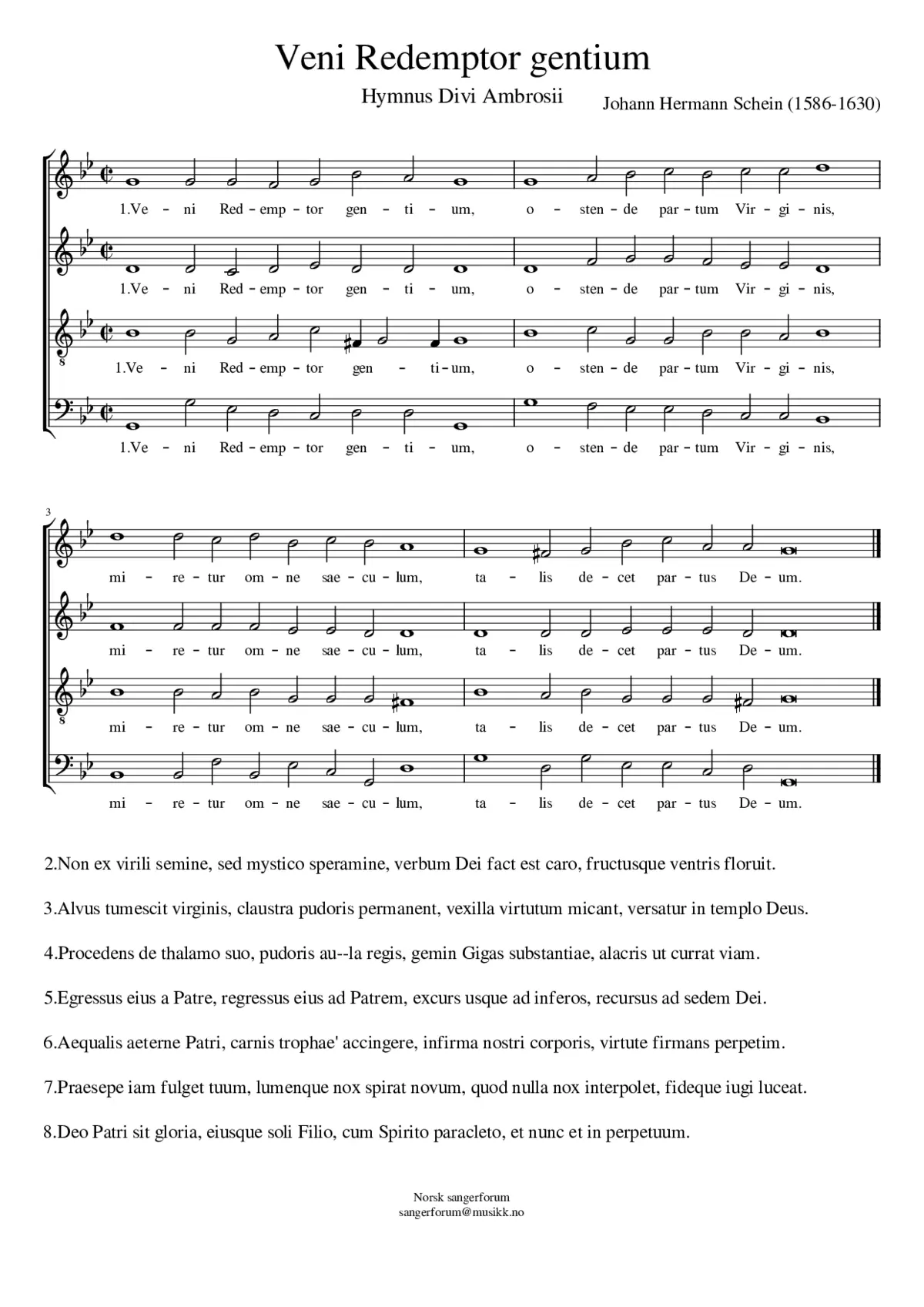 Veni Redemptor gentium - Page 1