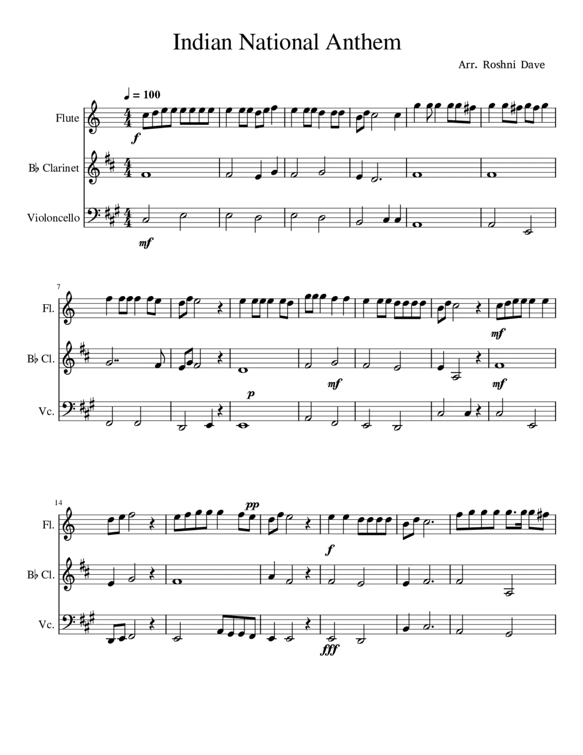 The Indian National Anthem - Page 1