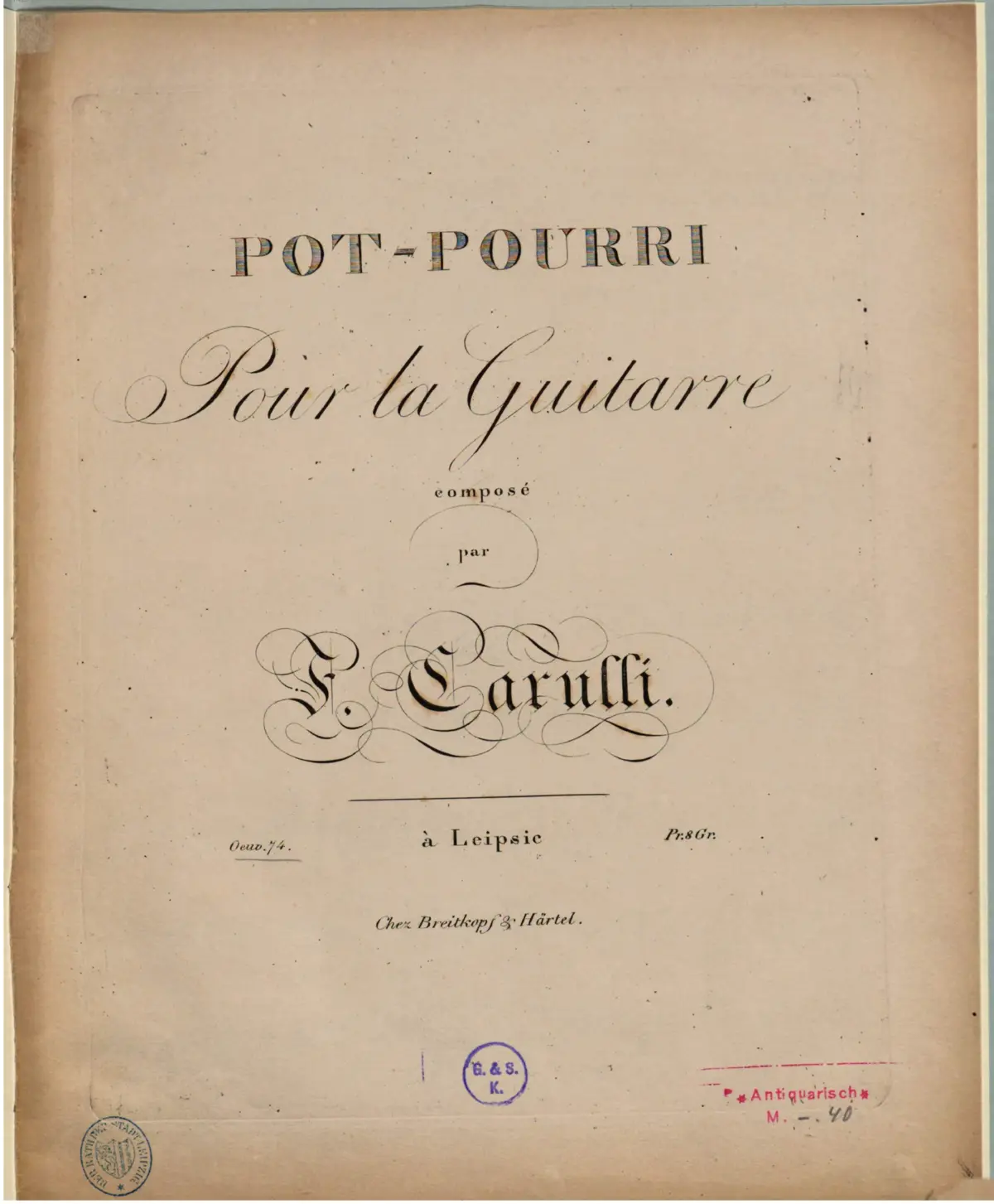 Pot-pourri pour la Guitarre - Page 1