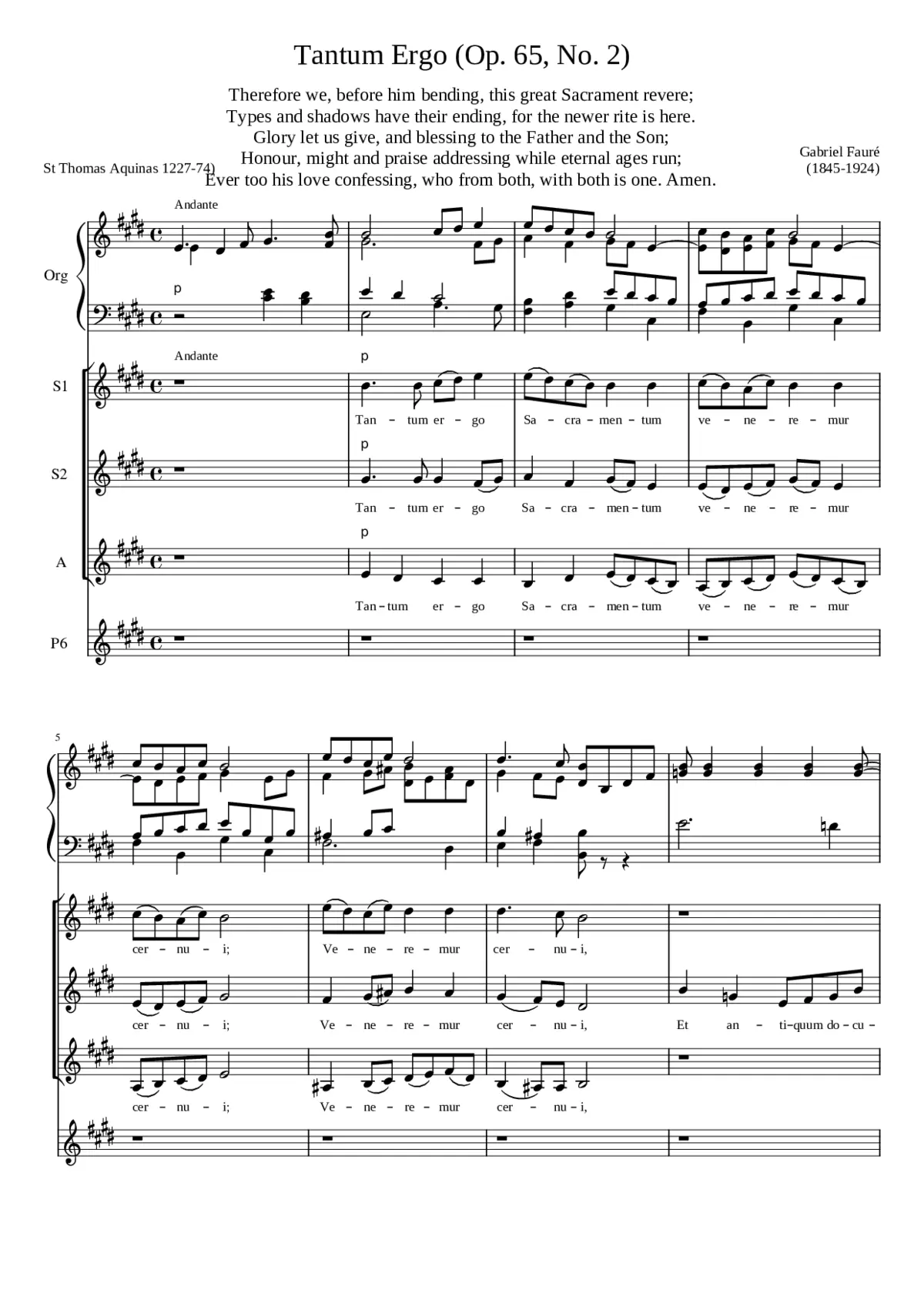 Tantum Ergo Op. 65 No. 2 - Page 1