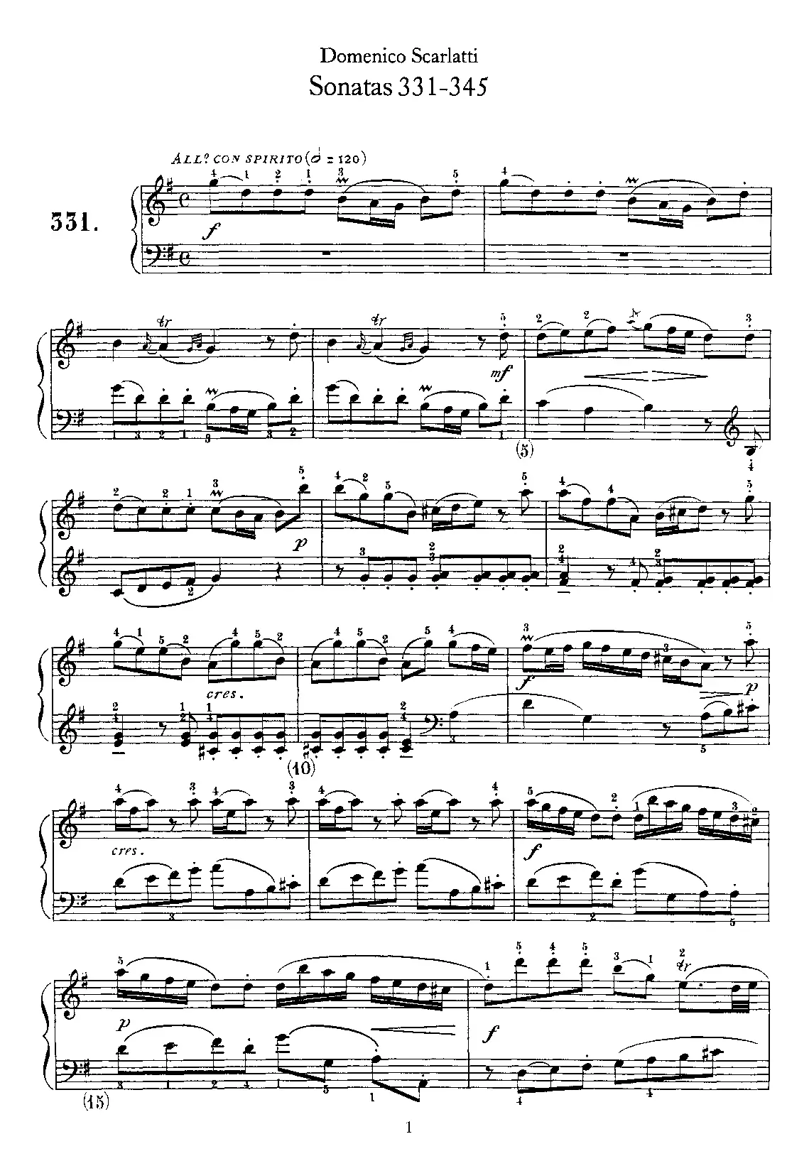 Keyboard Sonata in G major - Page 1