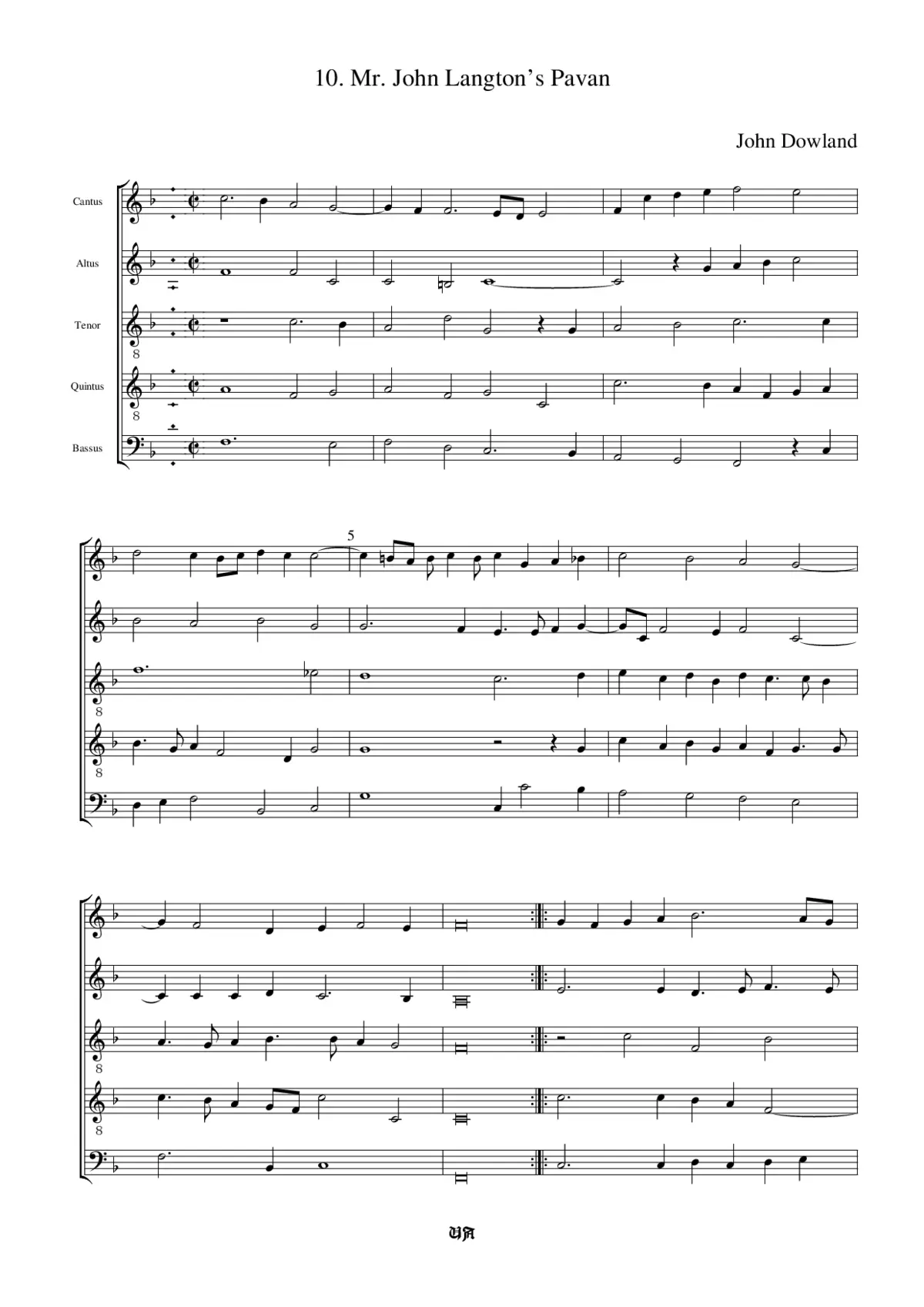 Mr. John Langton's Pavan - Page 1