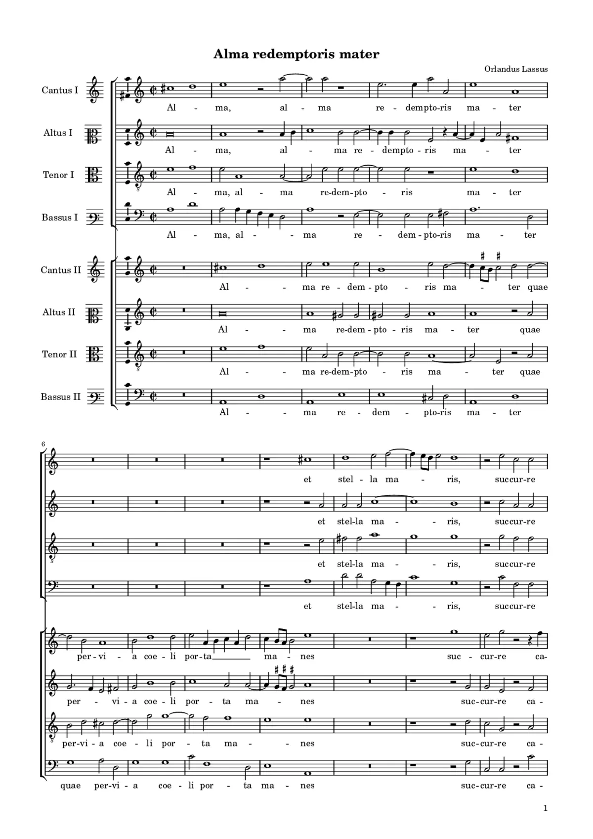 Alma Redemptoris Mater a 8 - Page 1