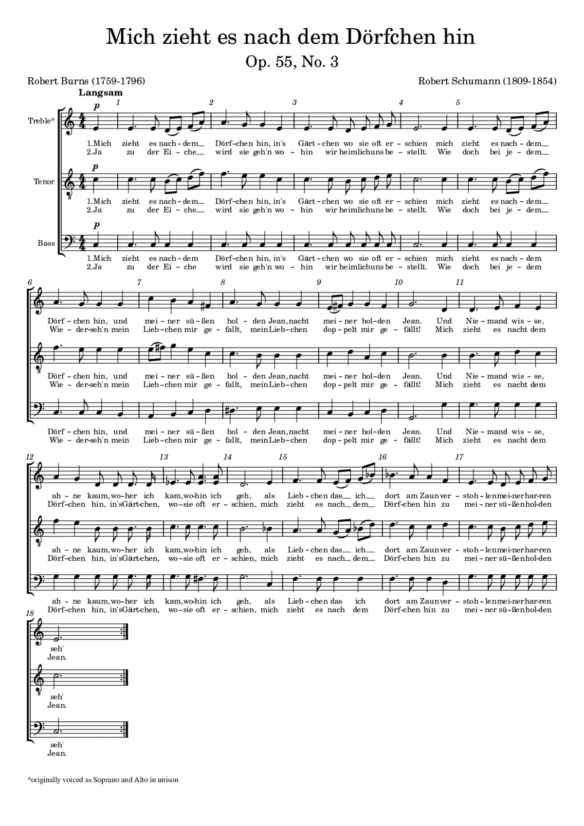 Mich zieht es nach dem Dörfchen hin, Op. 55, No. 3 - Page 1