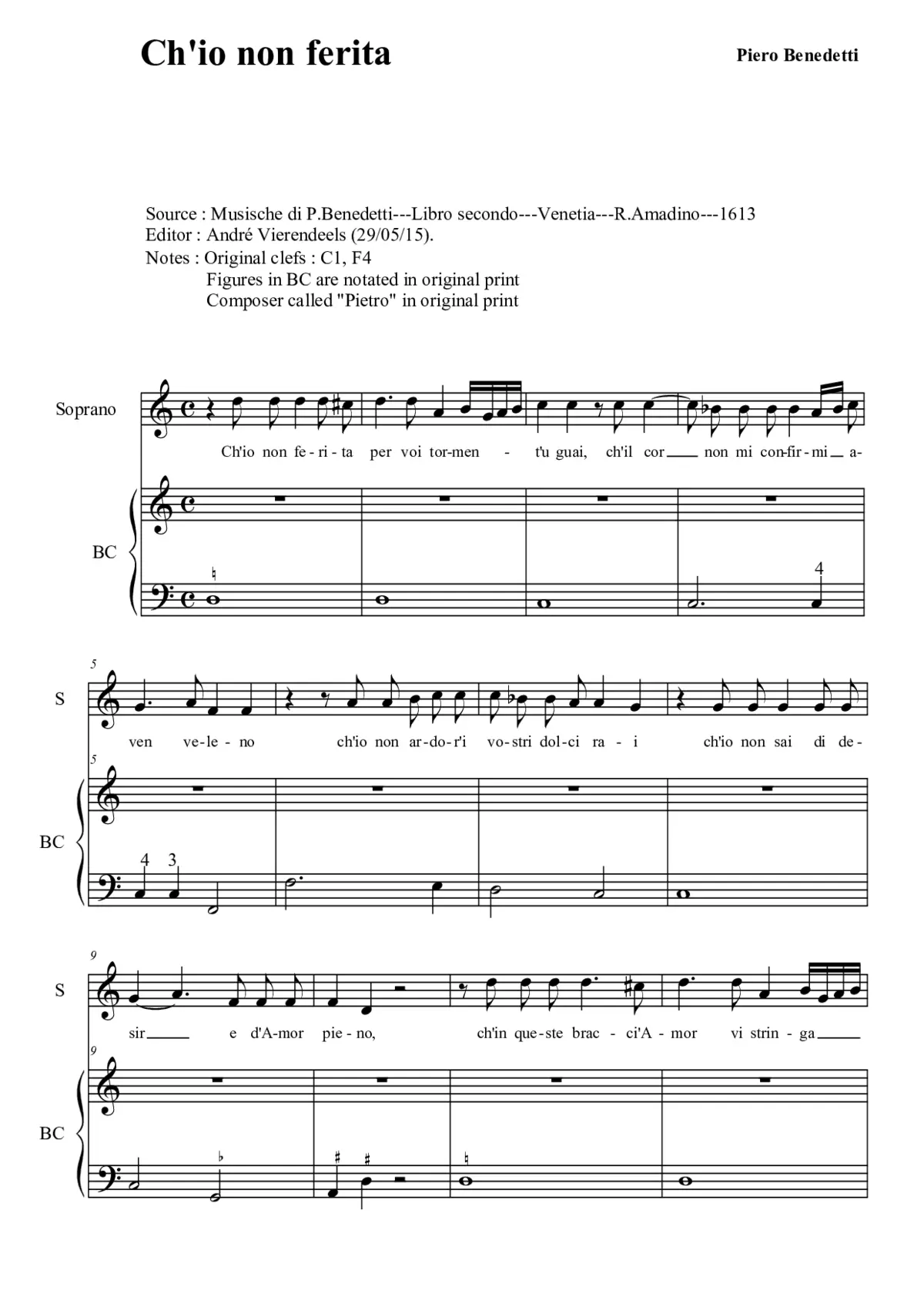 Ch'io non ferita - Page 1