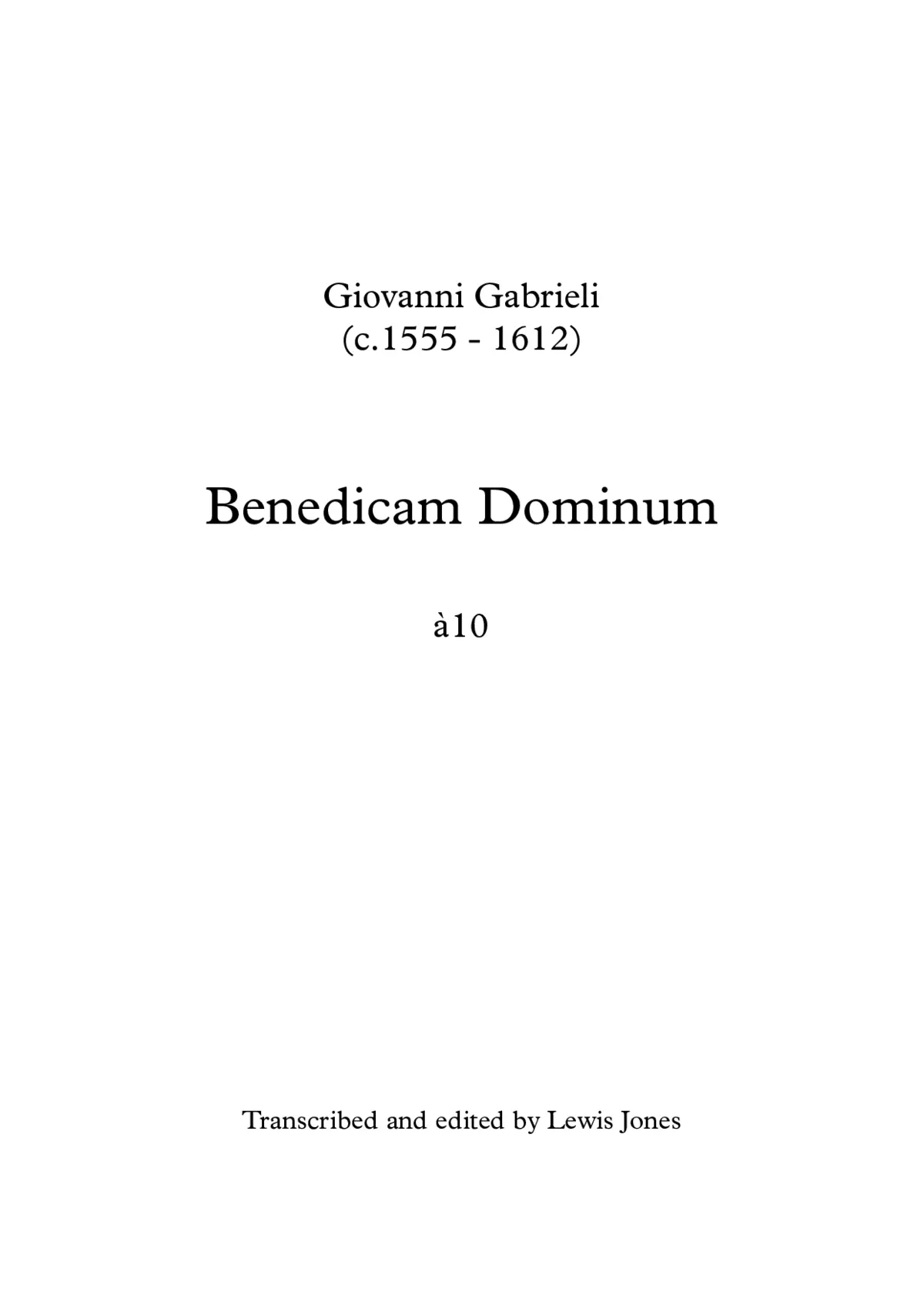 Benedicam Dominum a 10 - Page 1