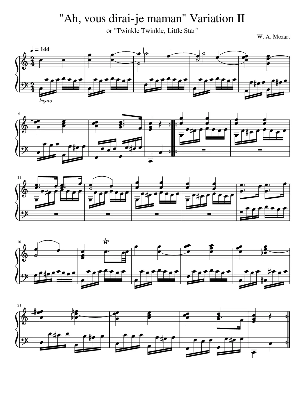 12 Variations on Ah vous dirai-je maman K.265/300e - Page 1