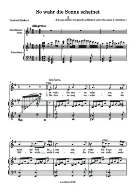 So wahr die Sonne scheinet