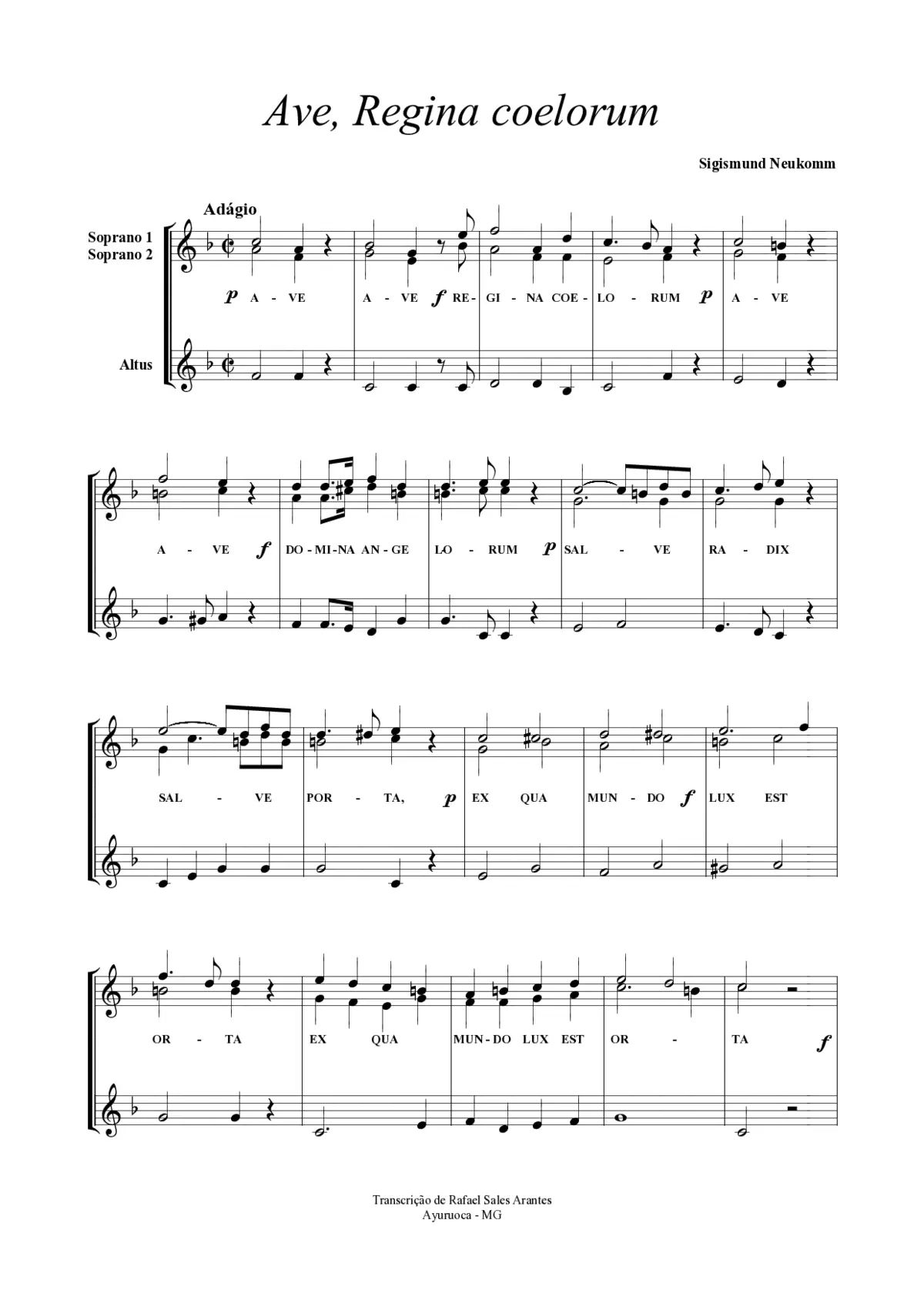 Ave Regina coelorum - Page 1