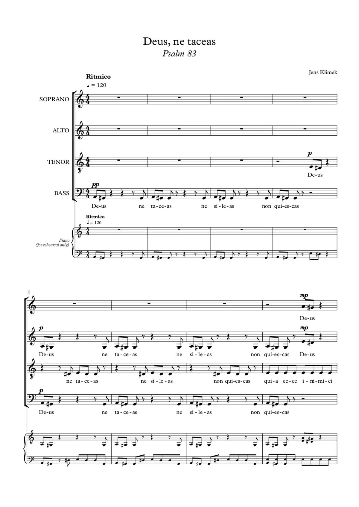 Deus, ne taceas (Psalm 83) - Page 1