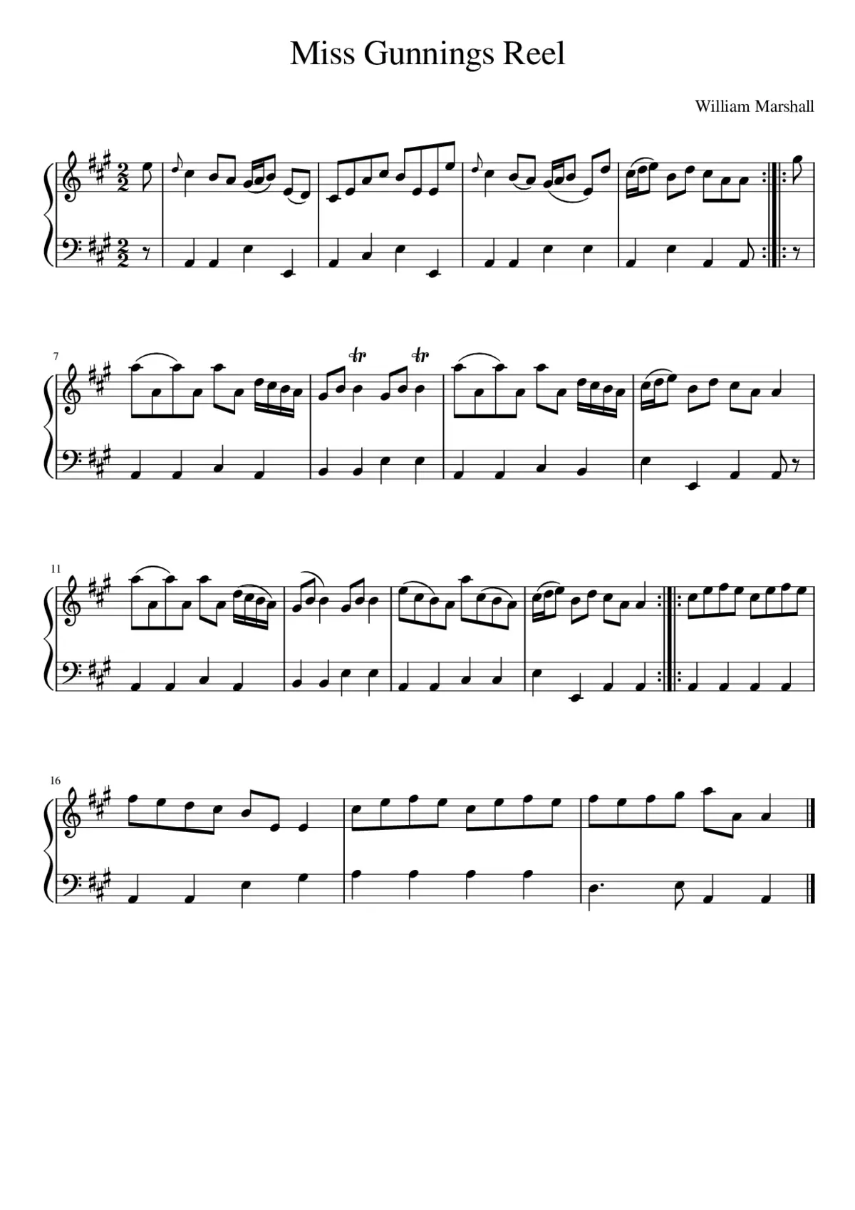 Miss Gunnings Reel - Page 1