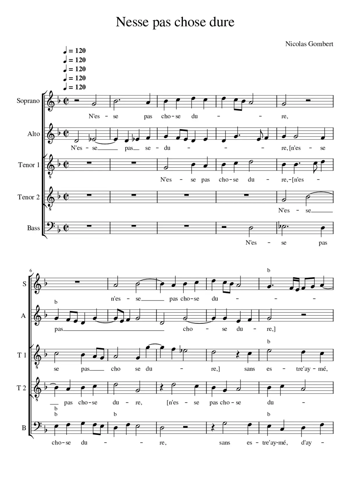 N'esse pas chose dure - Page 1