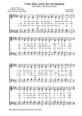 I love thee, Lord, but not because