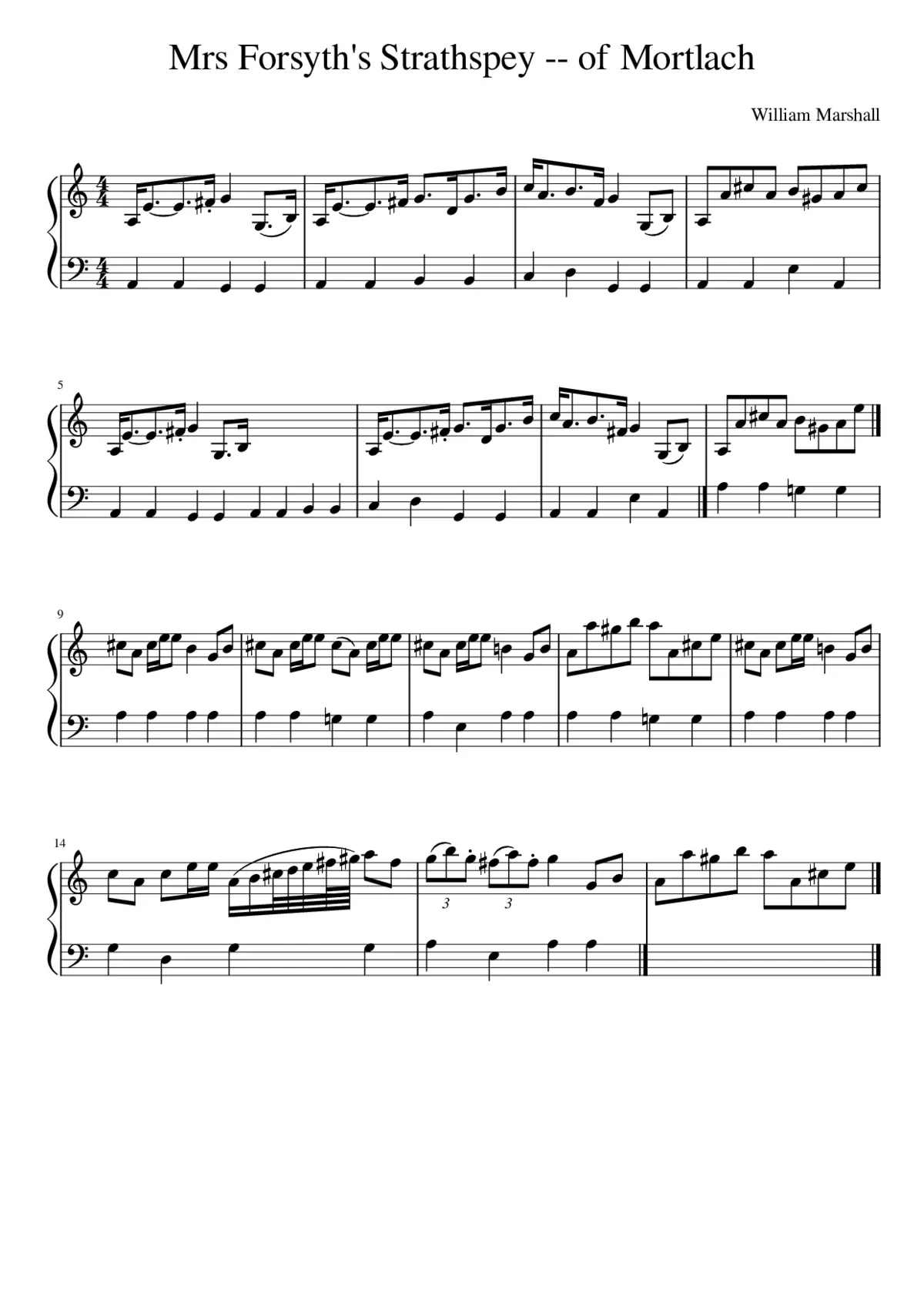 Mrs Forsyth's Strathspey -- of Mortlach - Page 1