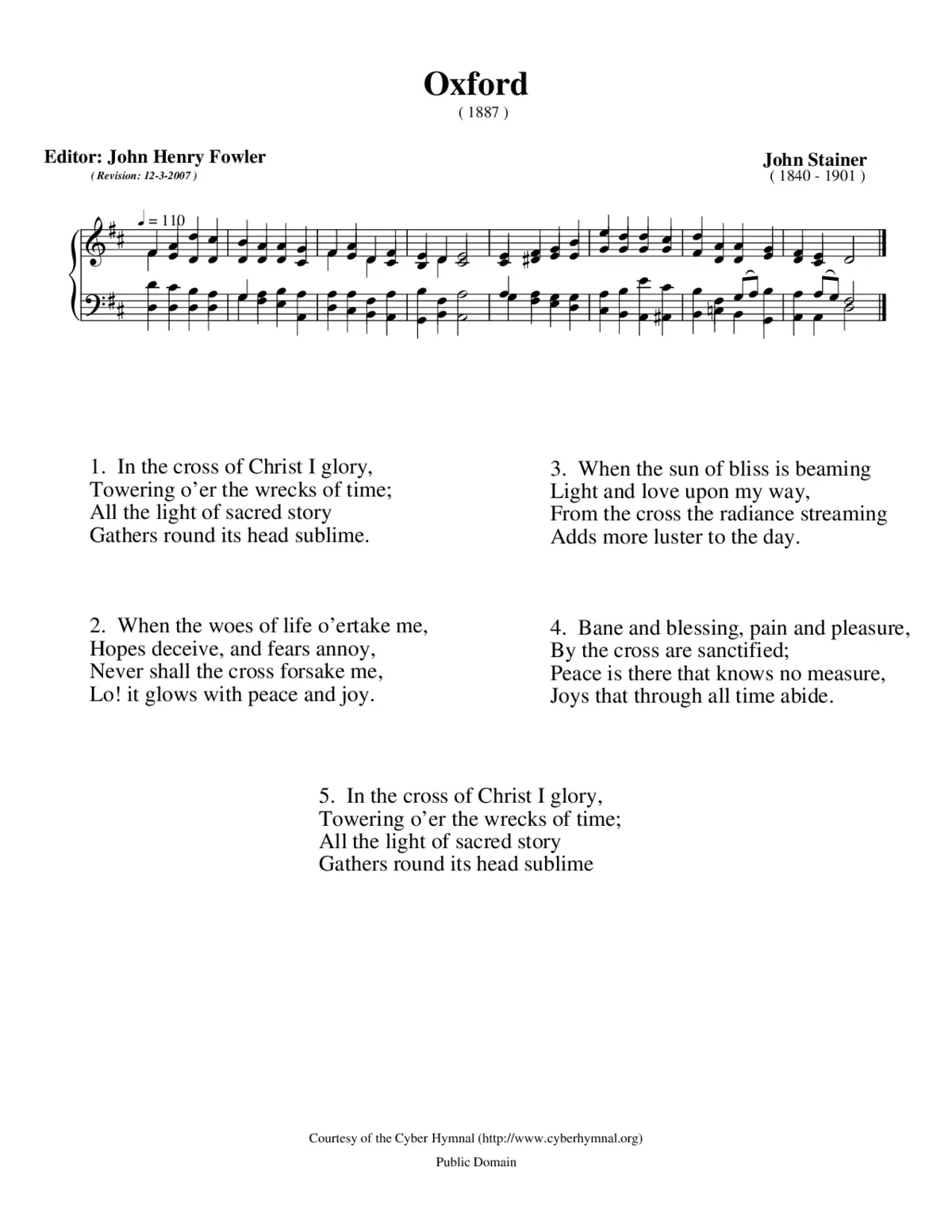 In the cross of Christ I glory - Page 1
