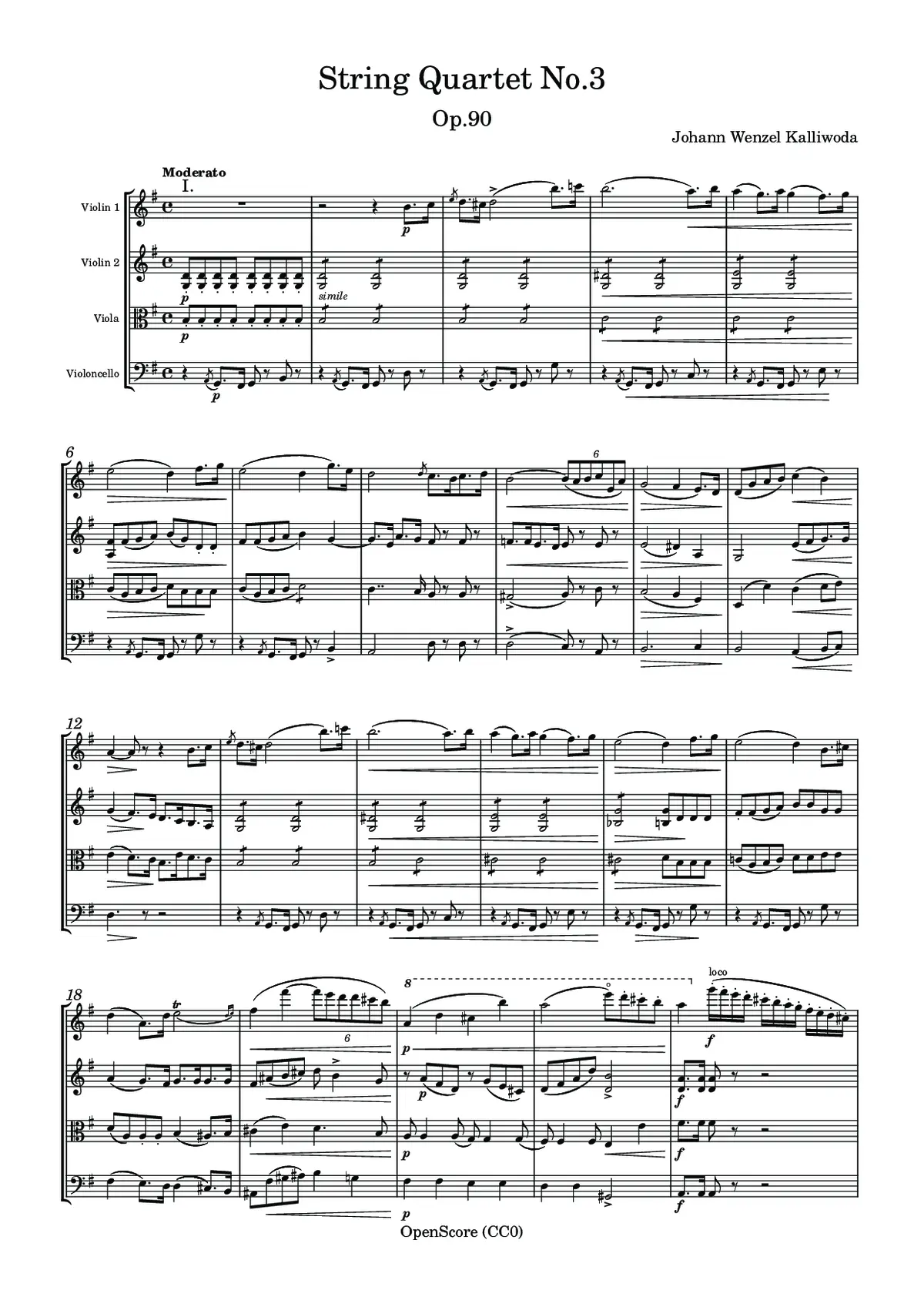 String Quartet No.3, Op.90 - Page 1