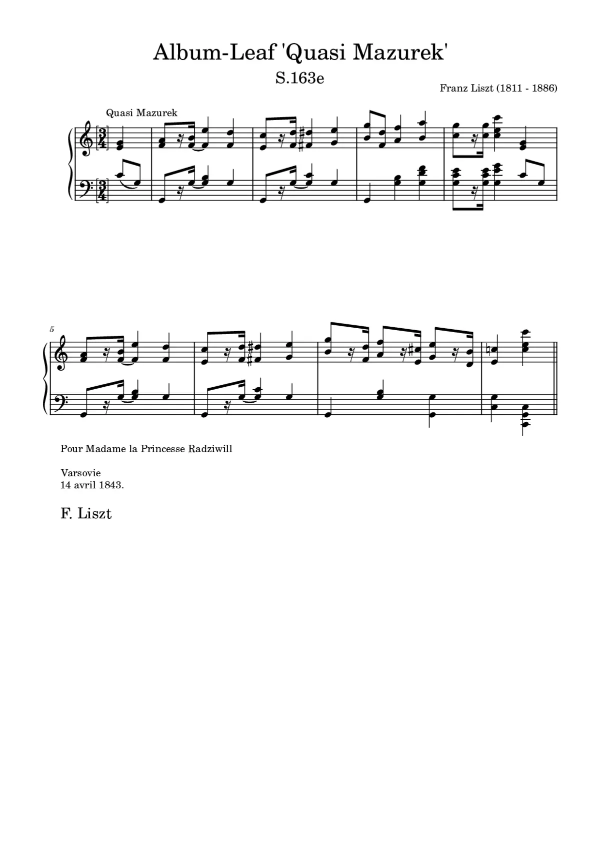 Album-Leaf 'Quasi Mazurek' - Page 1