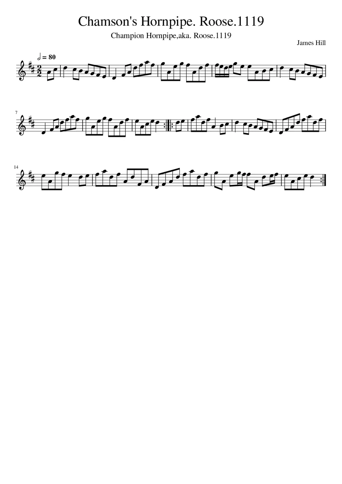 Chamson's Hornpipe. Roose.1119 - Page 1