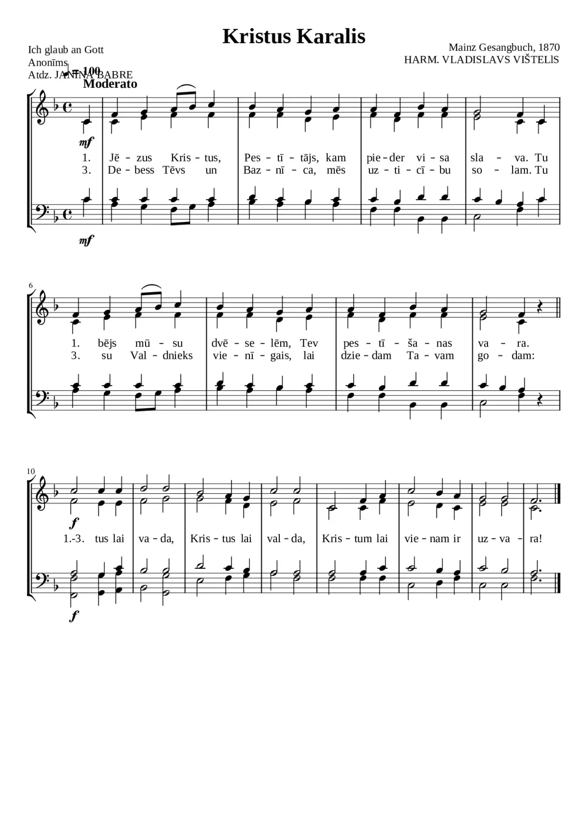 Kristus Karalis (To Jesus Christ our sovereign King) - Page 1