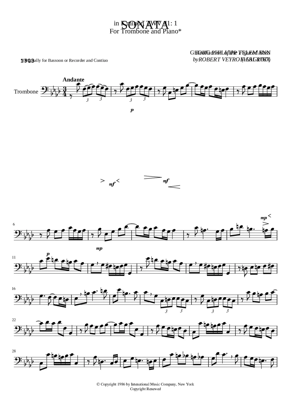 Sonata à 6 in F minor TWV 44:32 - Page 1