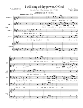 I will sing of thy power, O God