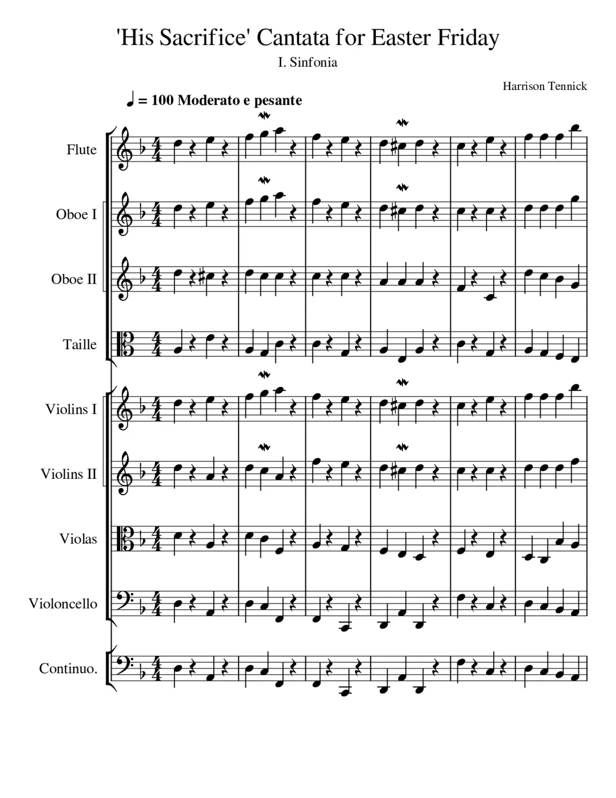 'His Sacrifice' Cantata for Easter Friday - Movement I - Page 1