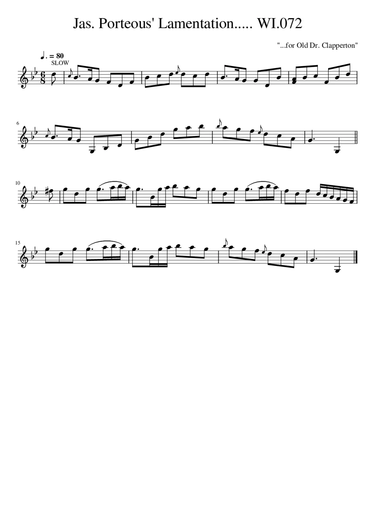 Jas. Porteous' Lamentation..... WI.072 - Page 1