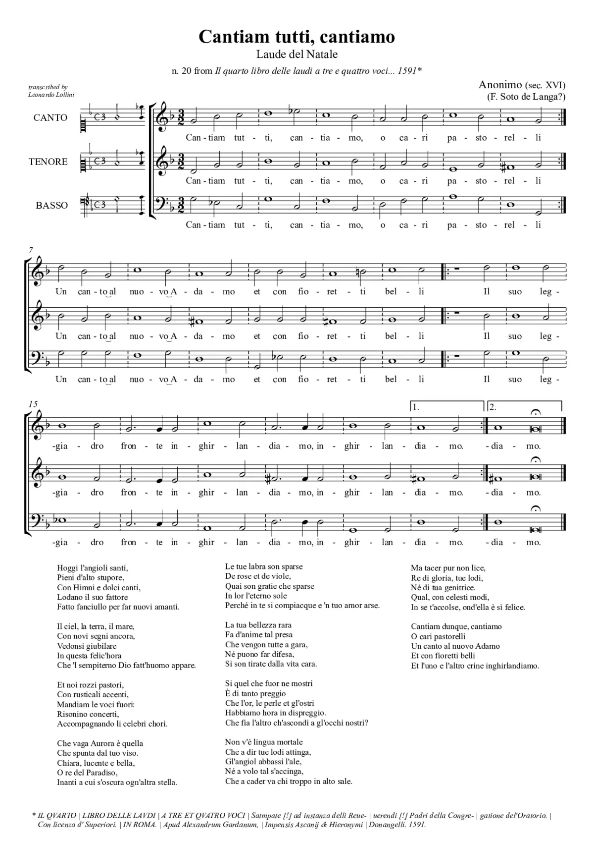 Cantiam tutti cantiamo - Page 1