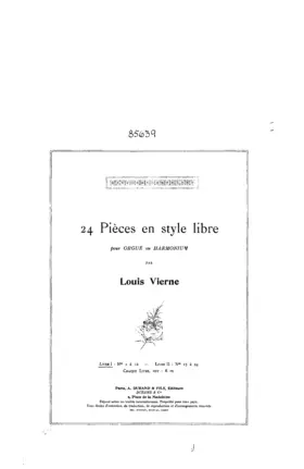 24 Pièces en style libre pour Orgue ou Harmonium