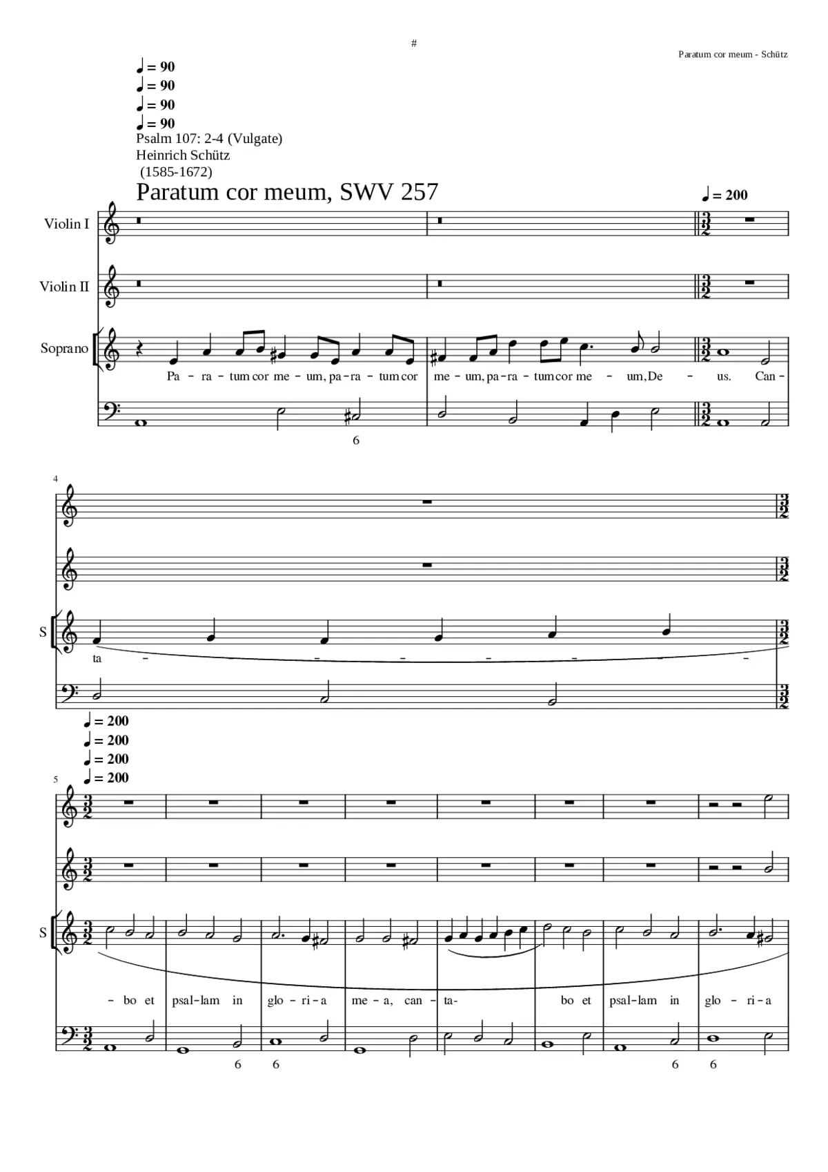Paratum cor meum Deus SWV 257 - Page 1