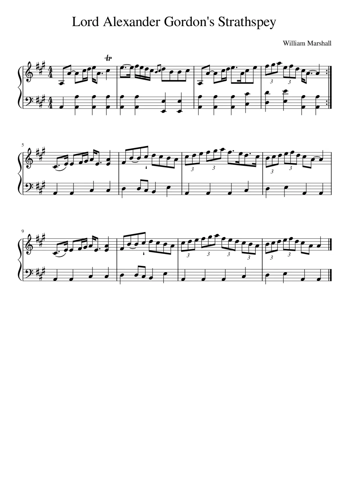 Lord Alexander Gordon's Strathspey - Page 1