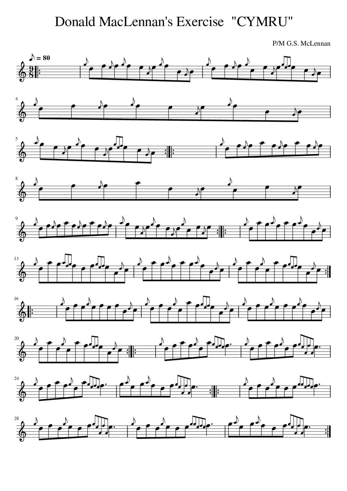 Donald MacLennan's Exercise CYMRU - Page 1