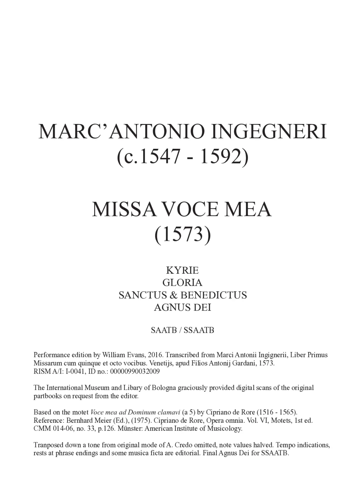 Missa Voce mea - Page 1