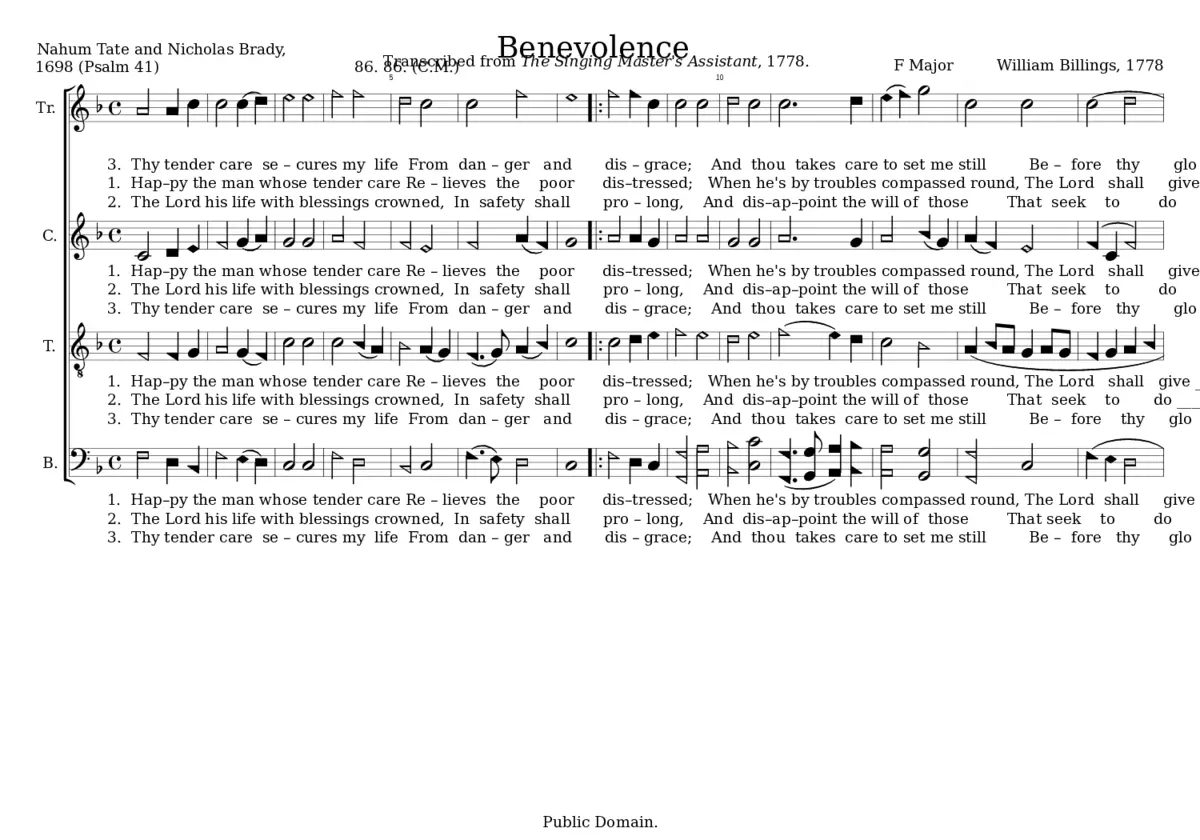 Benevolence - William Billings - Page 1