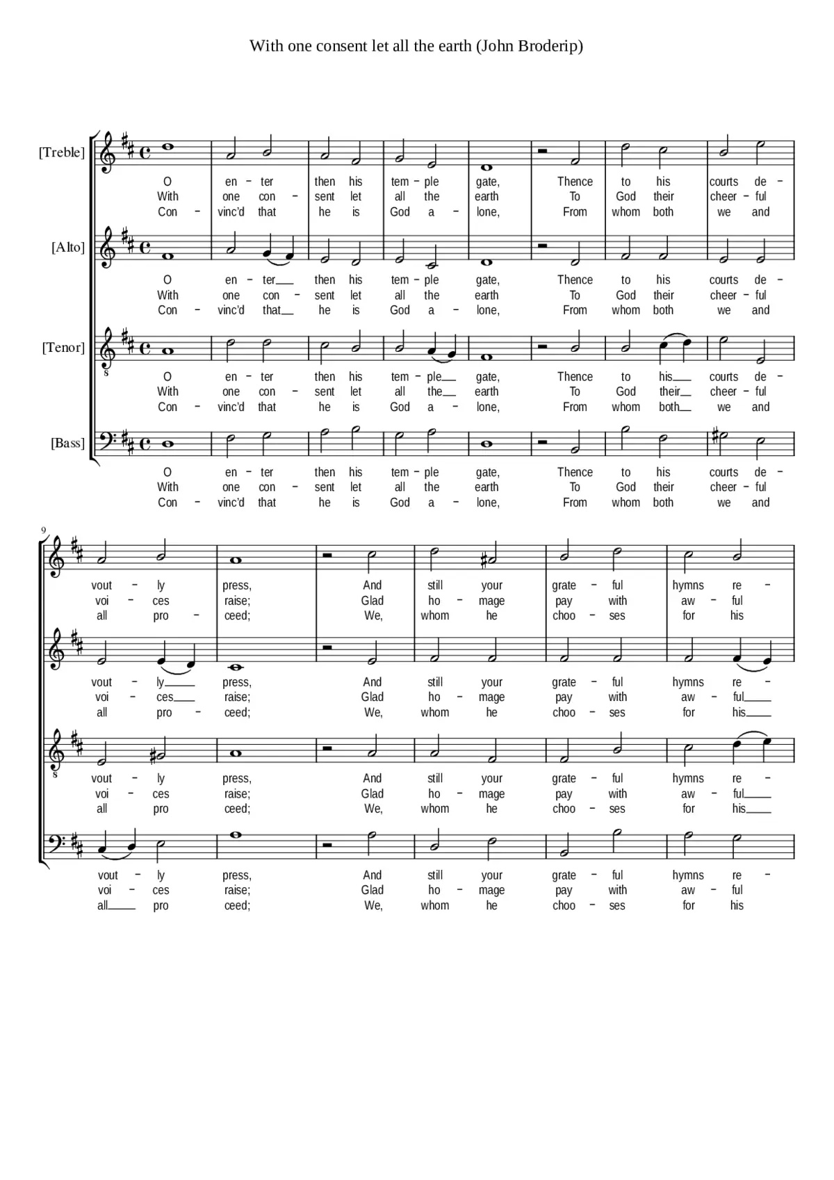 With one consent let all the earth - Page 1