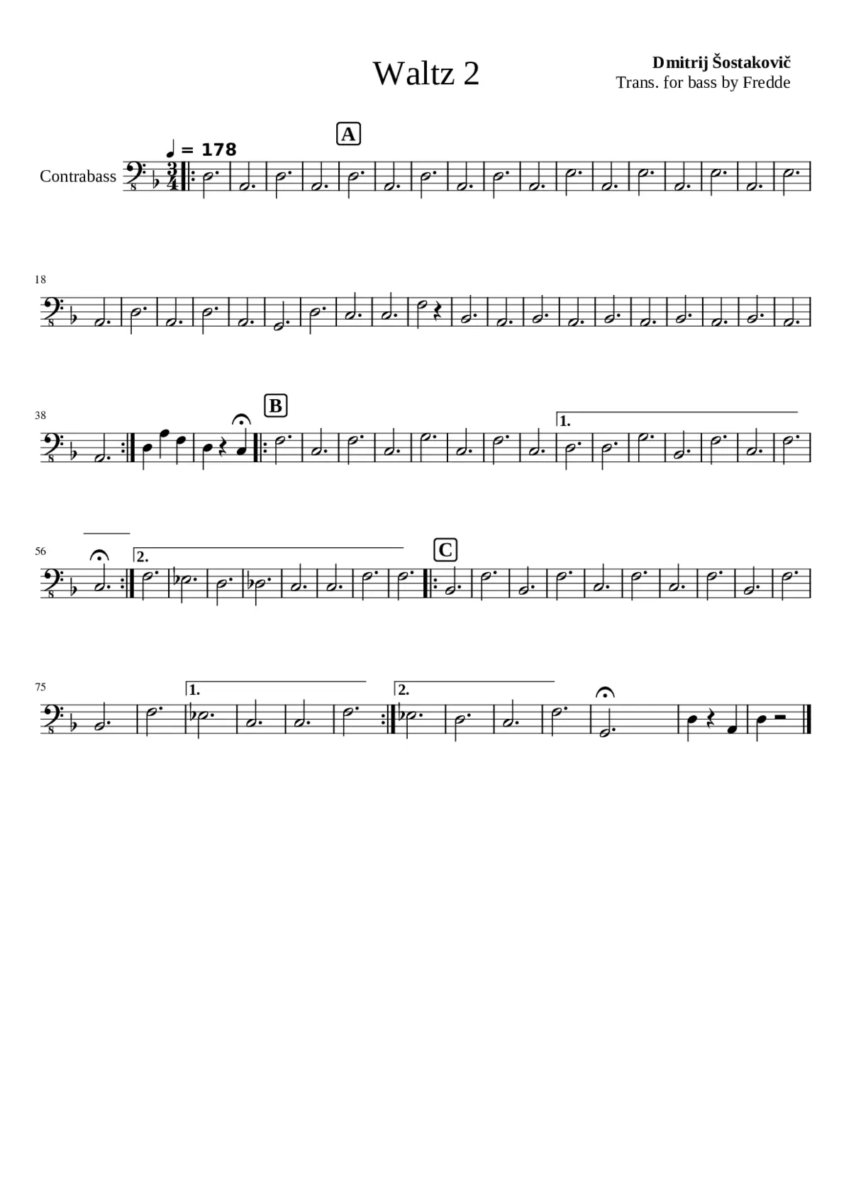 Waltz no. 2 - Page 1