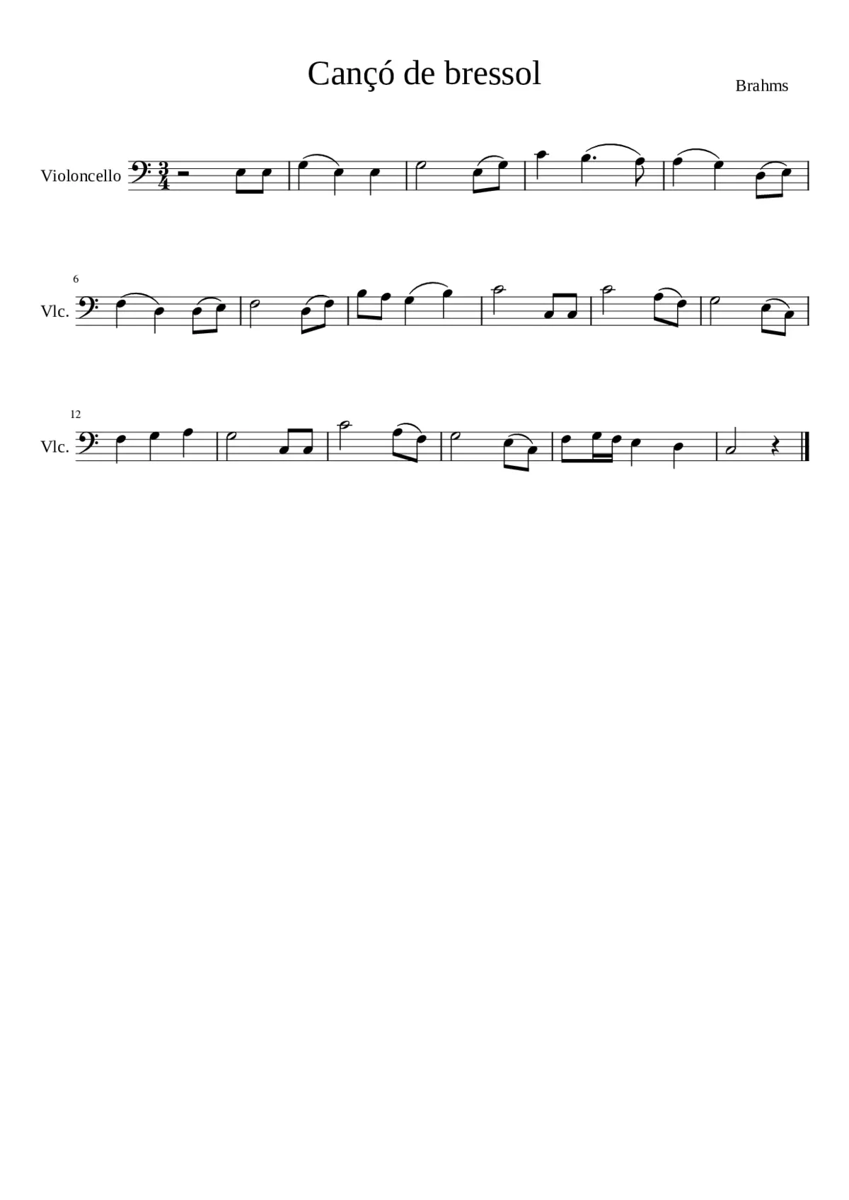 Cançó de bressol - Brahms - Page 1