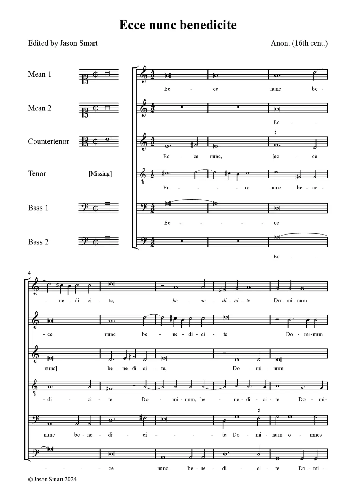 Ecce nunc benedicite - Page 1