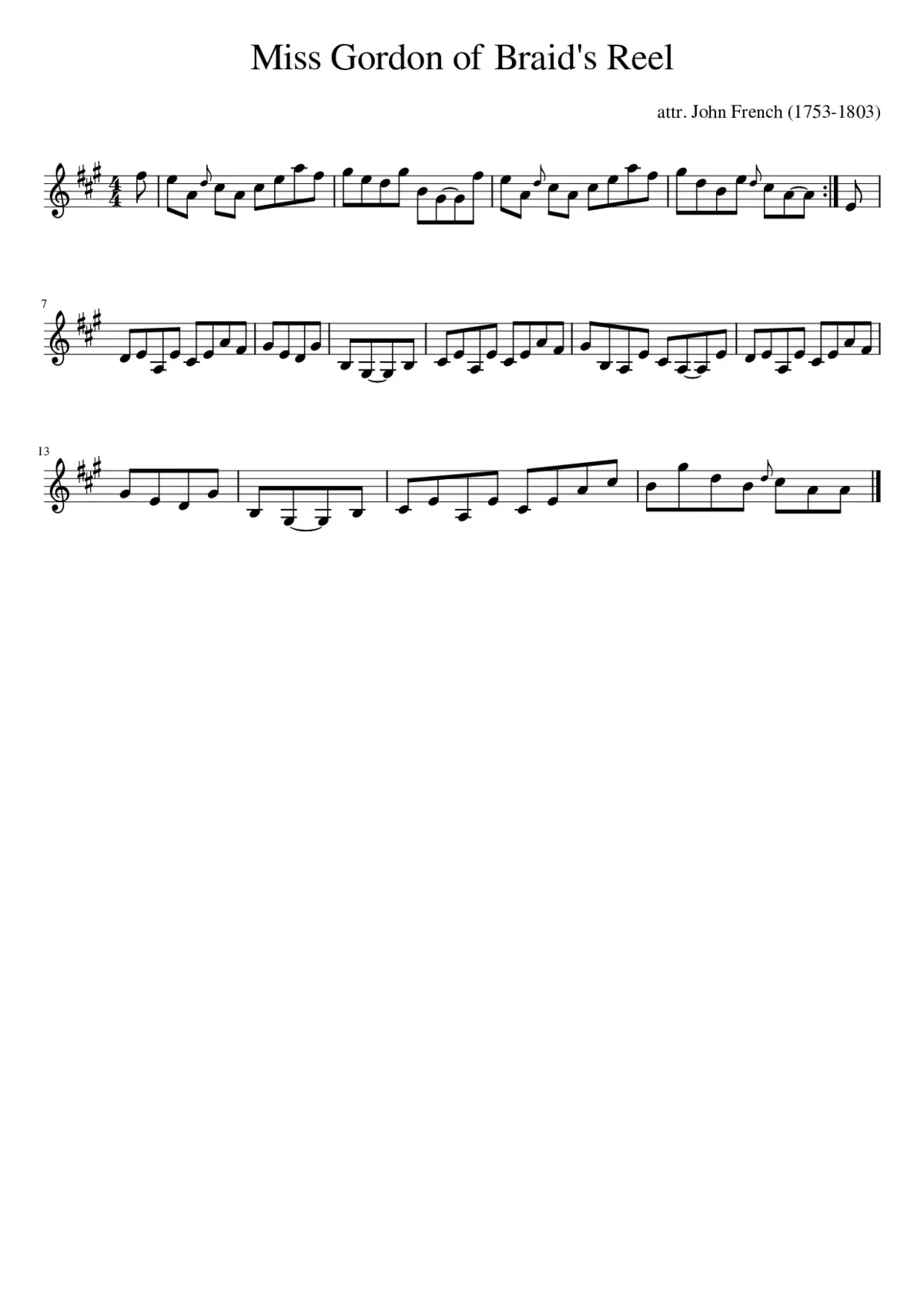 Miss Gordon of Braid's Reel - Page 1