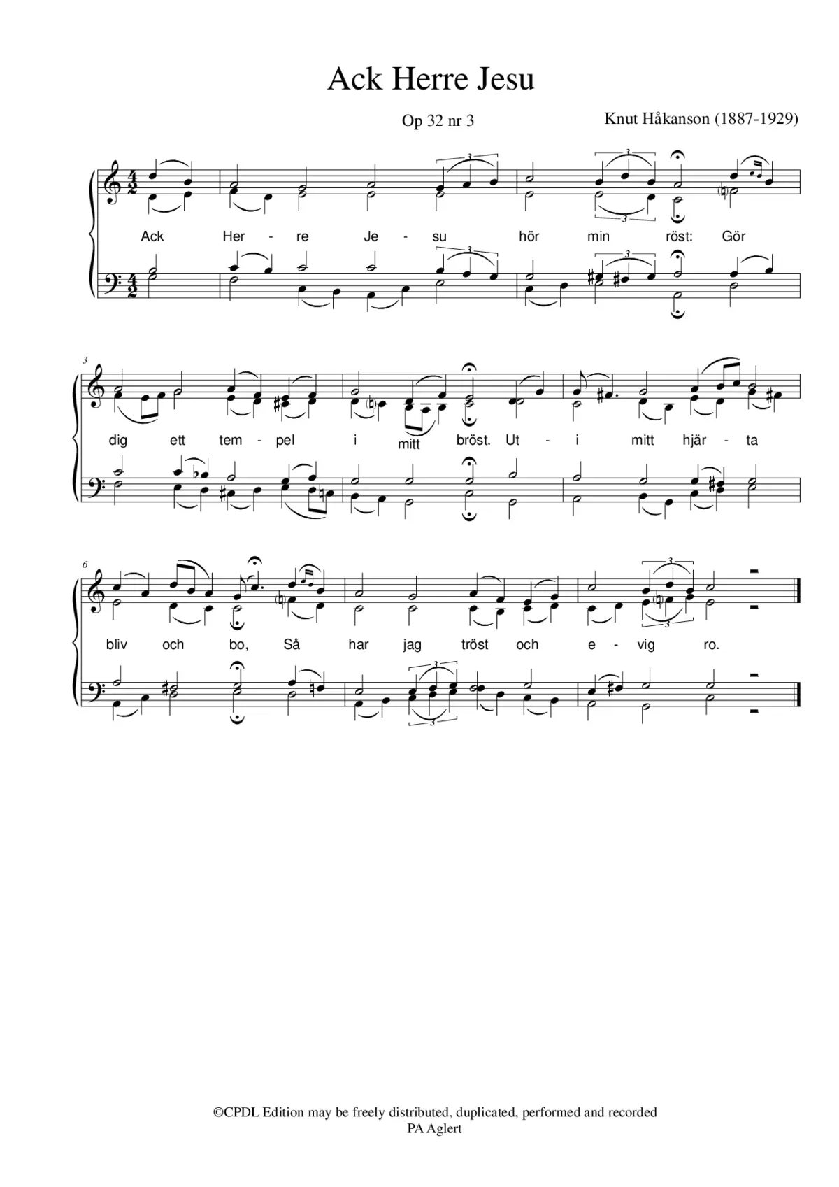 Ack Herre Jesu hör min röst - Page 1