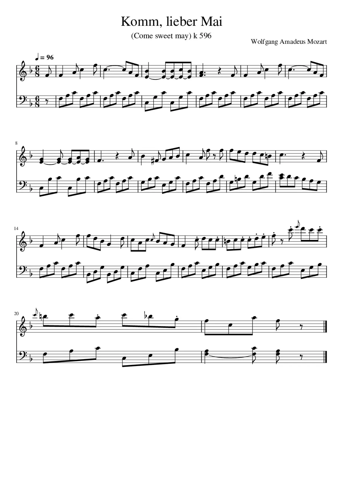 Komm lieber Mai - Page 1