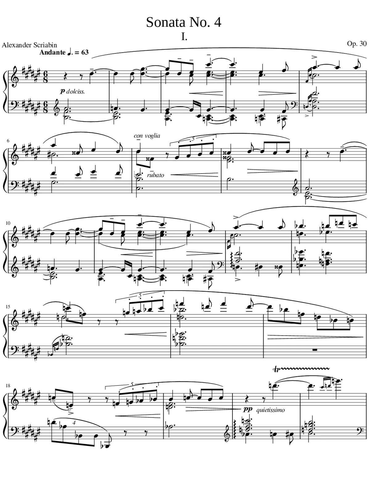 Piano Sonata No.4 Op.30 - Page 1