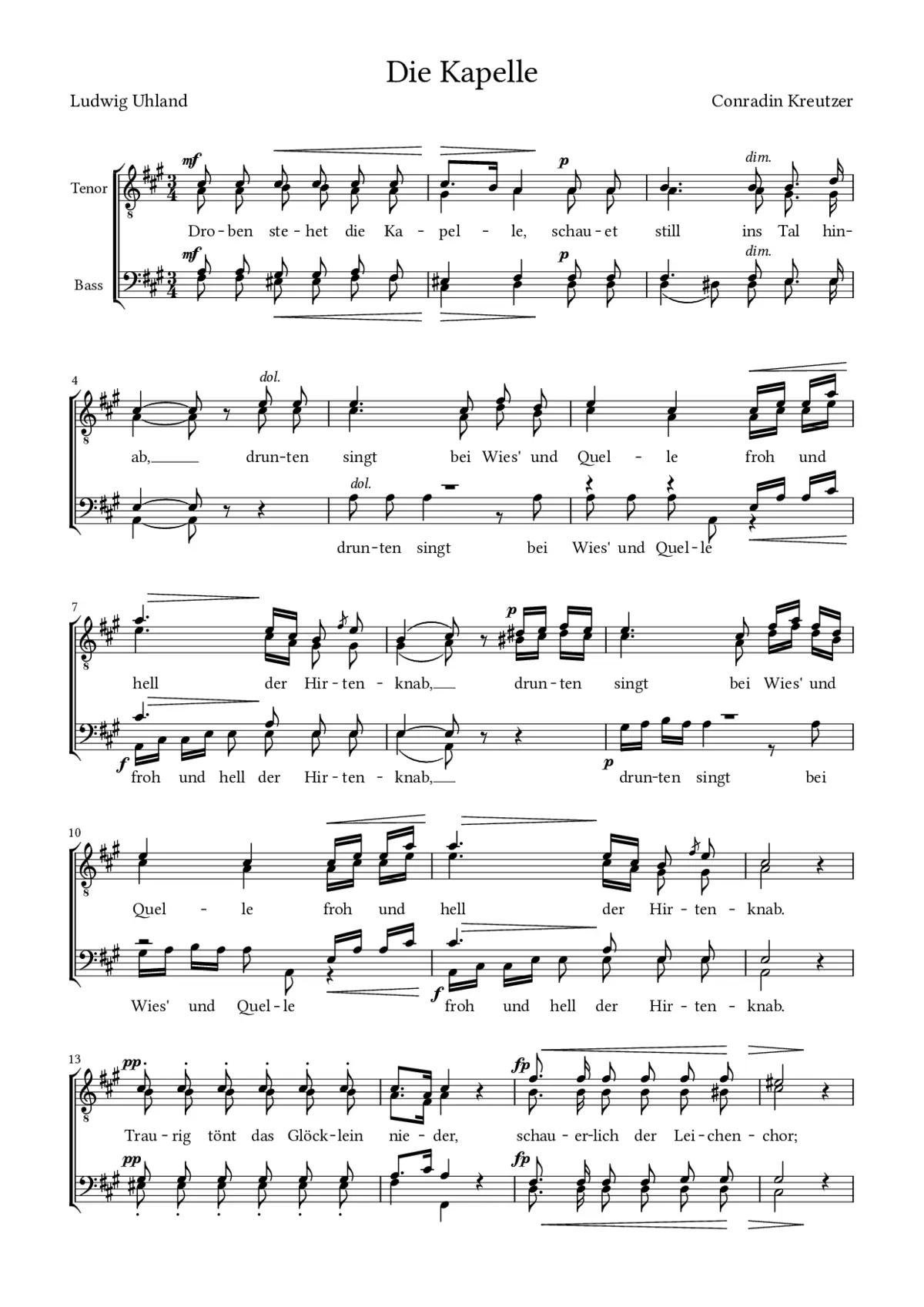 Die Kapelle (Droben stehet) - Page 1