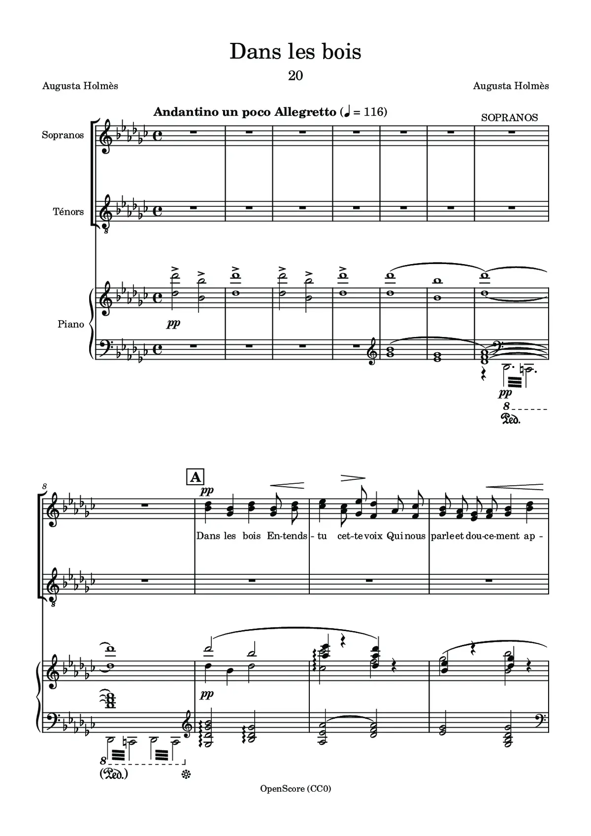Dans les bois, à 2 ou 4 voix - Page 1