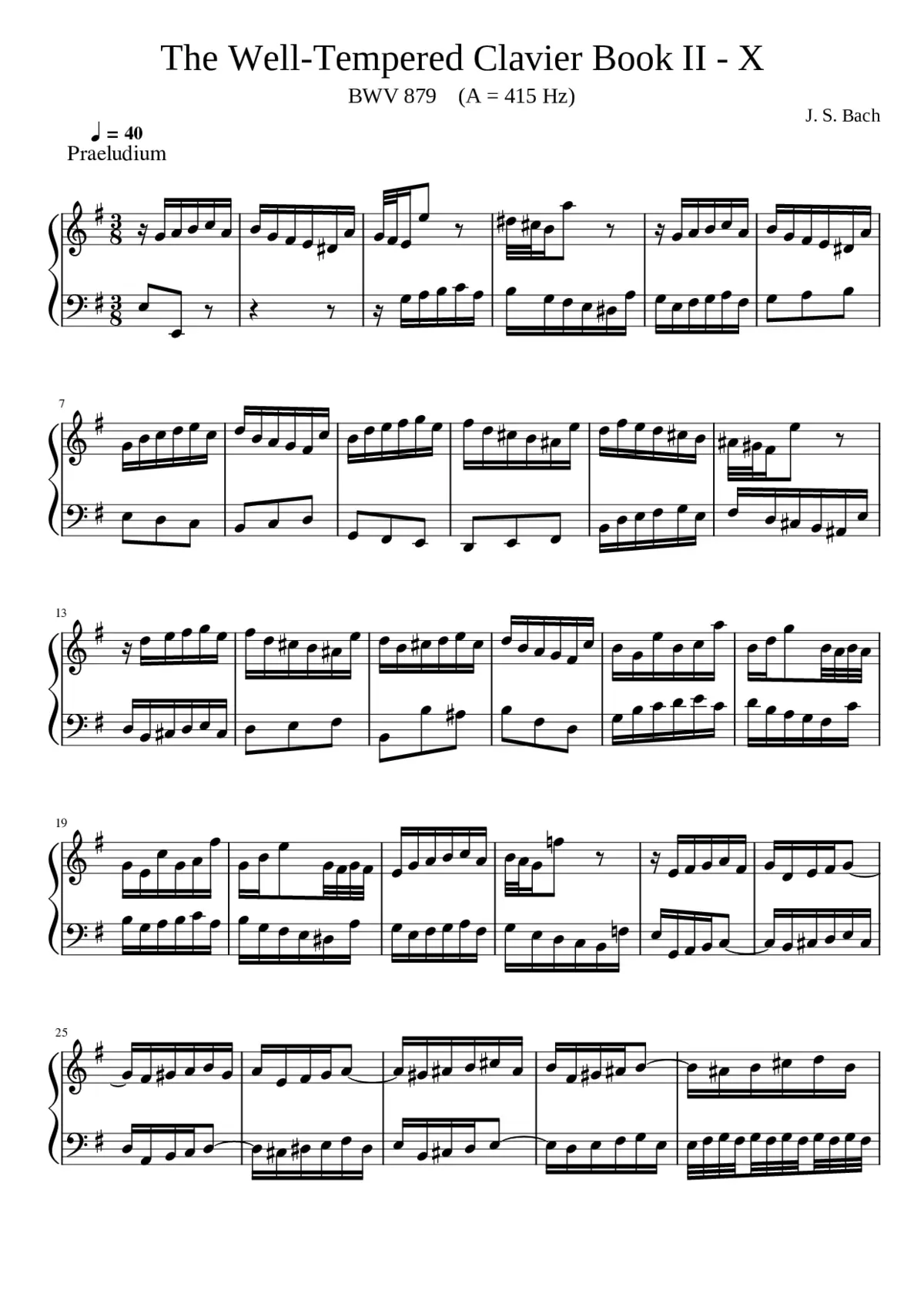 Prelude and Fugue in E minor BWV 879 - Page 1