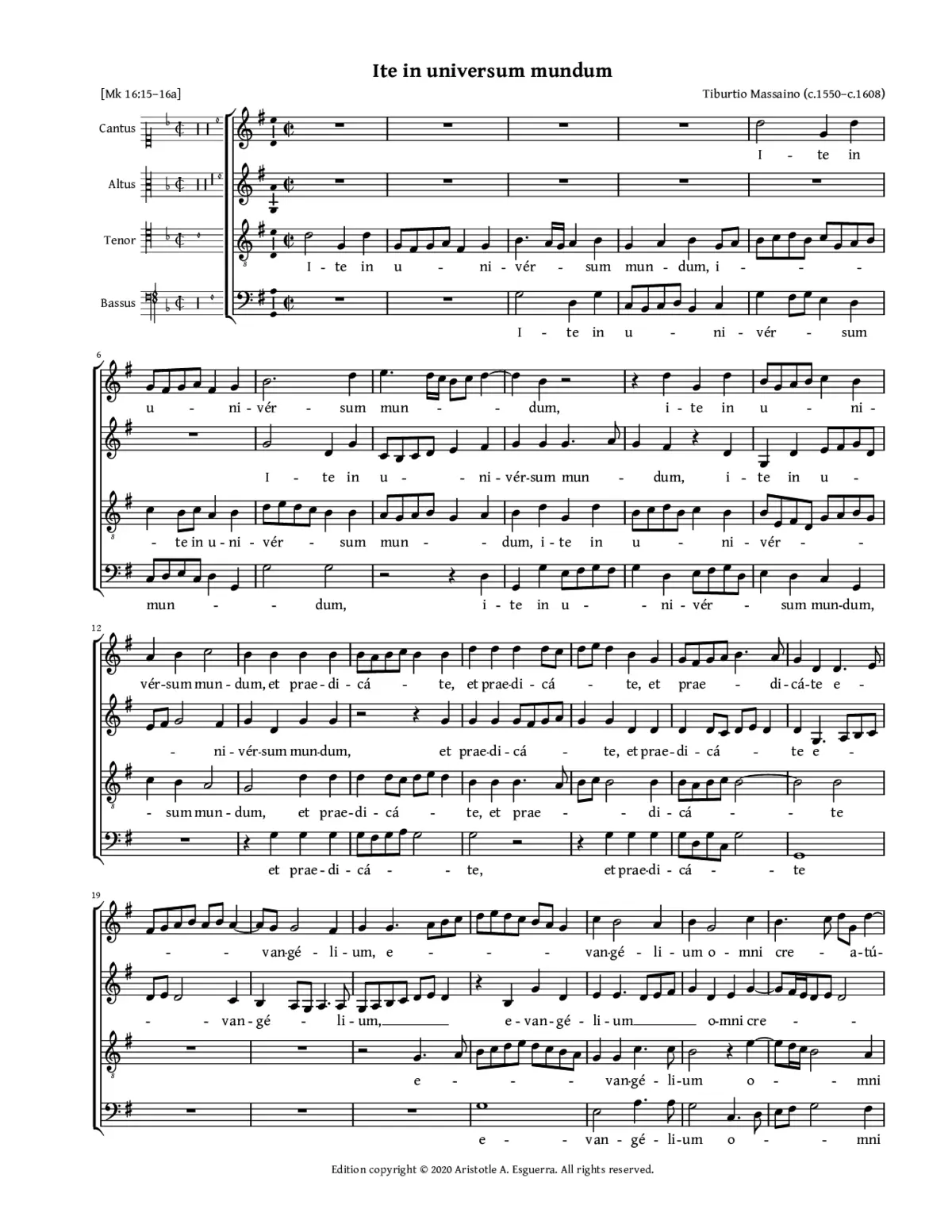 Ite in universum mundum 4vv - Page 1