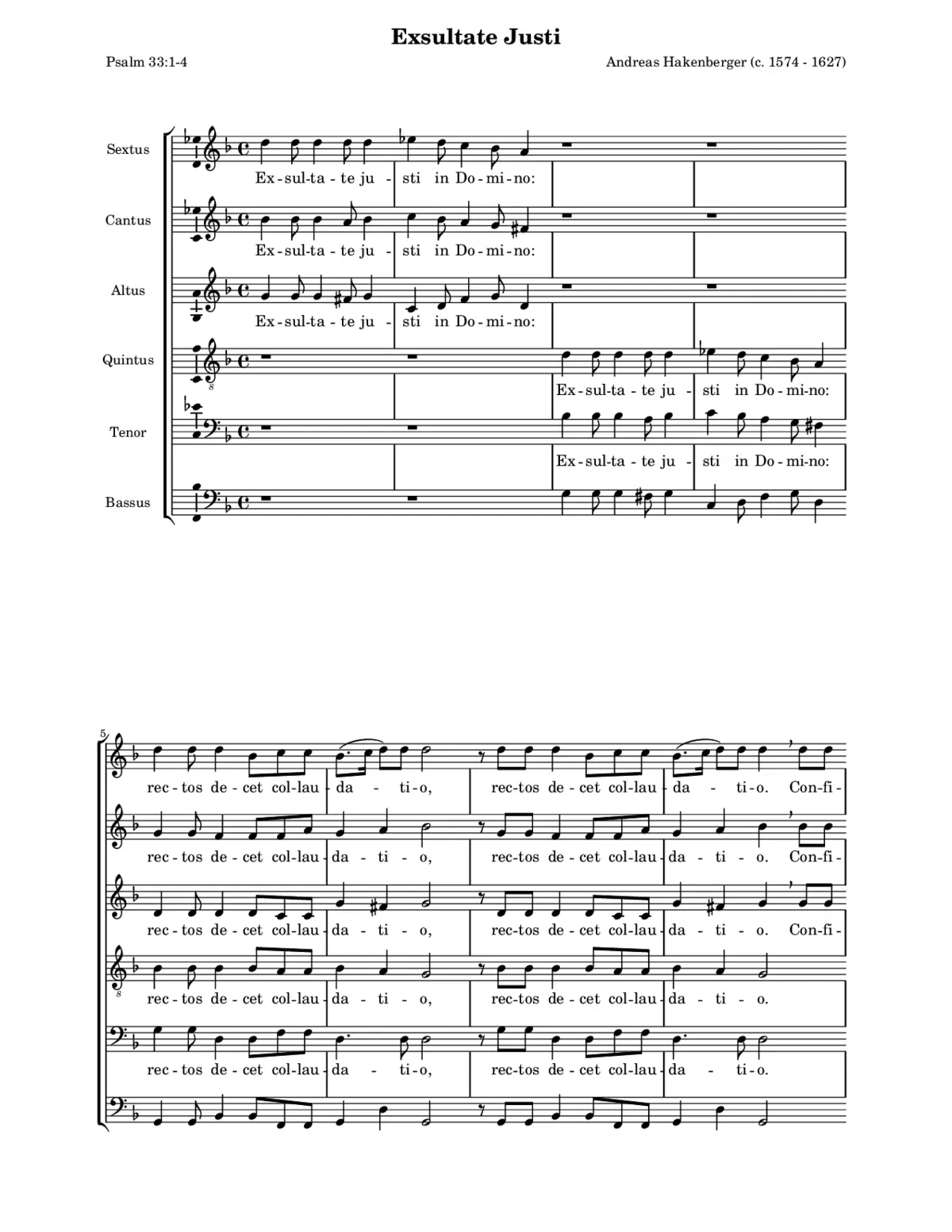 Exsultate justi in Domino - Page 1