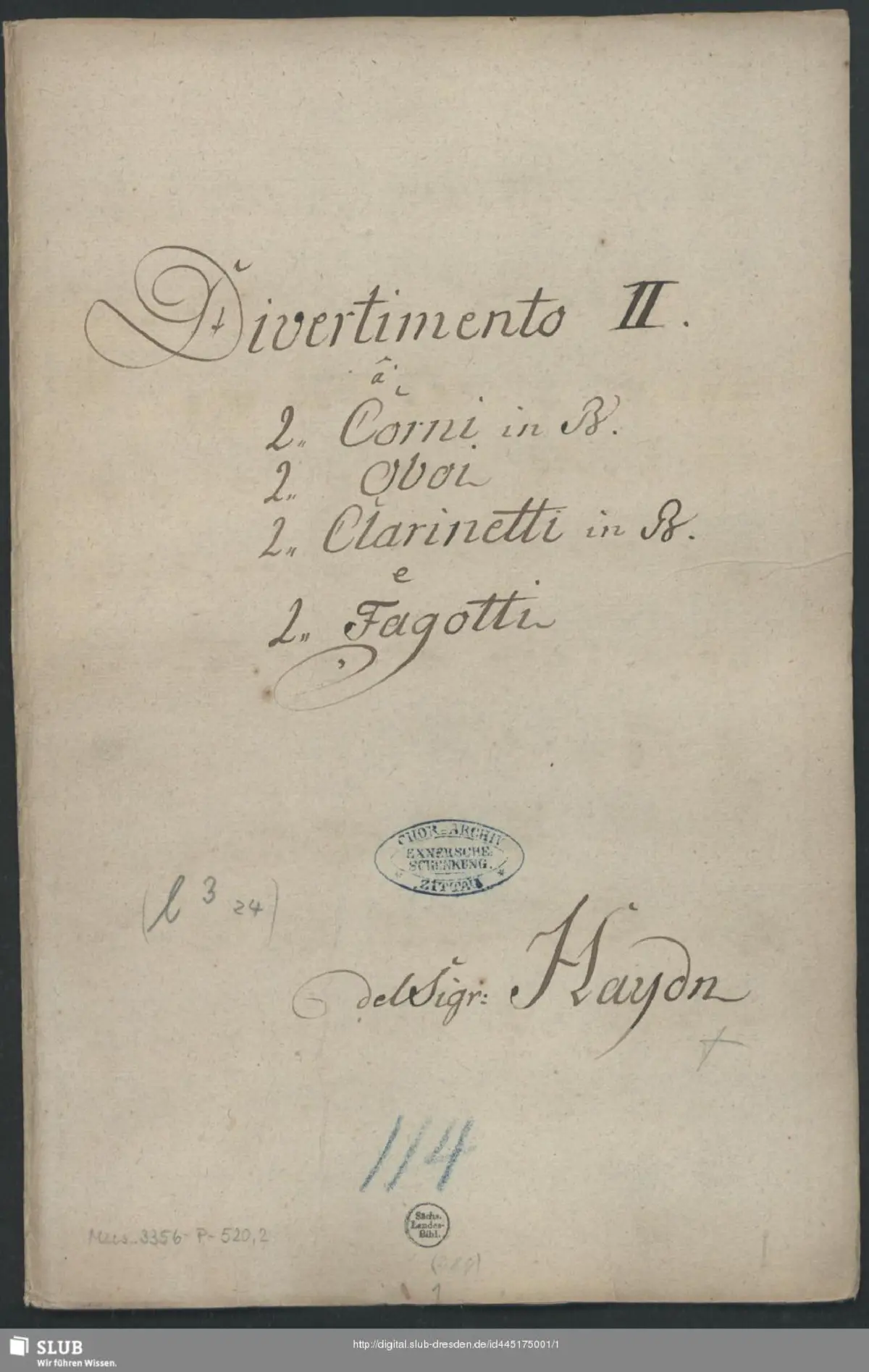 Divertimento in B-flat major - Page 1